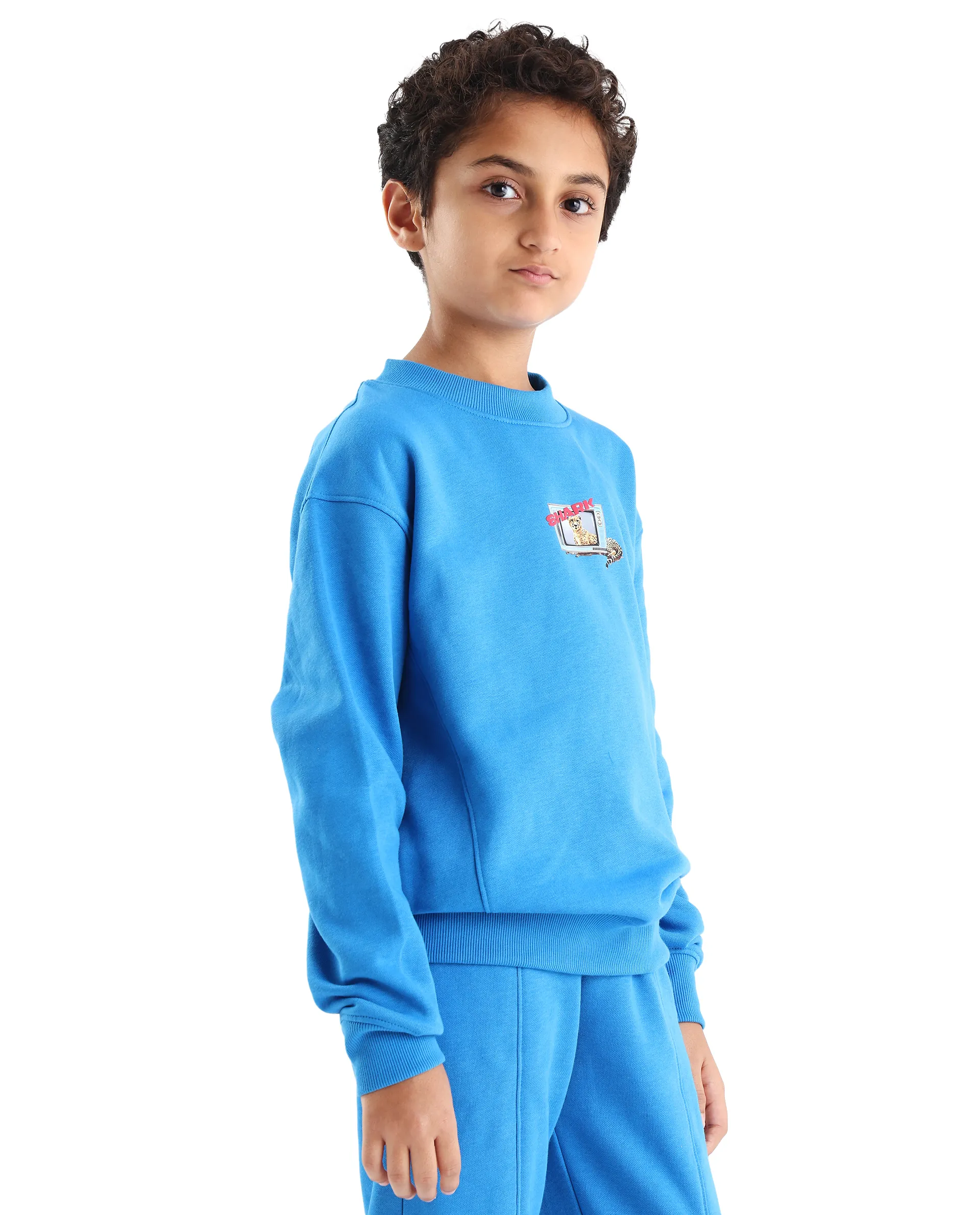 Rare Ones Kids Henry Dark Blue Cotton Blend Graphic Print Oversized Sweatshirt - Image 7