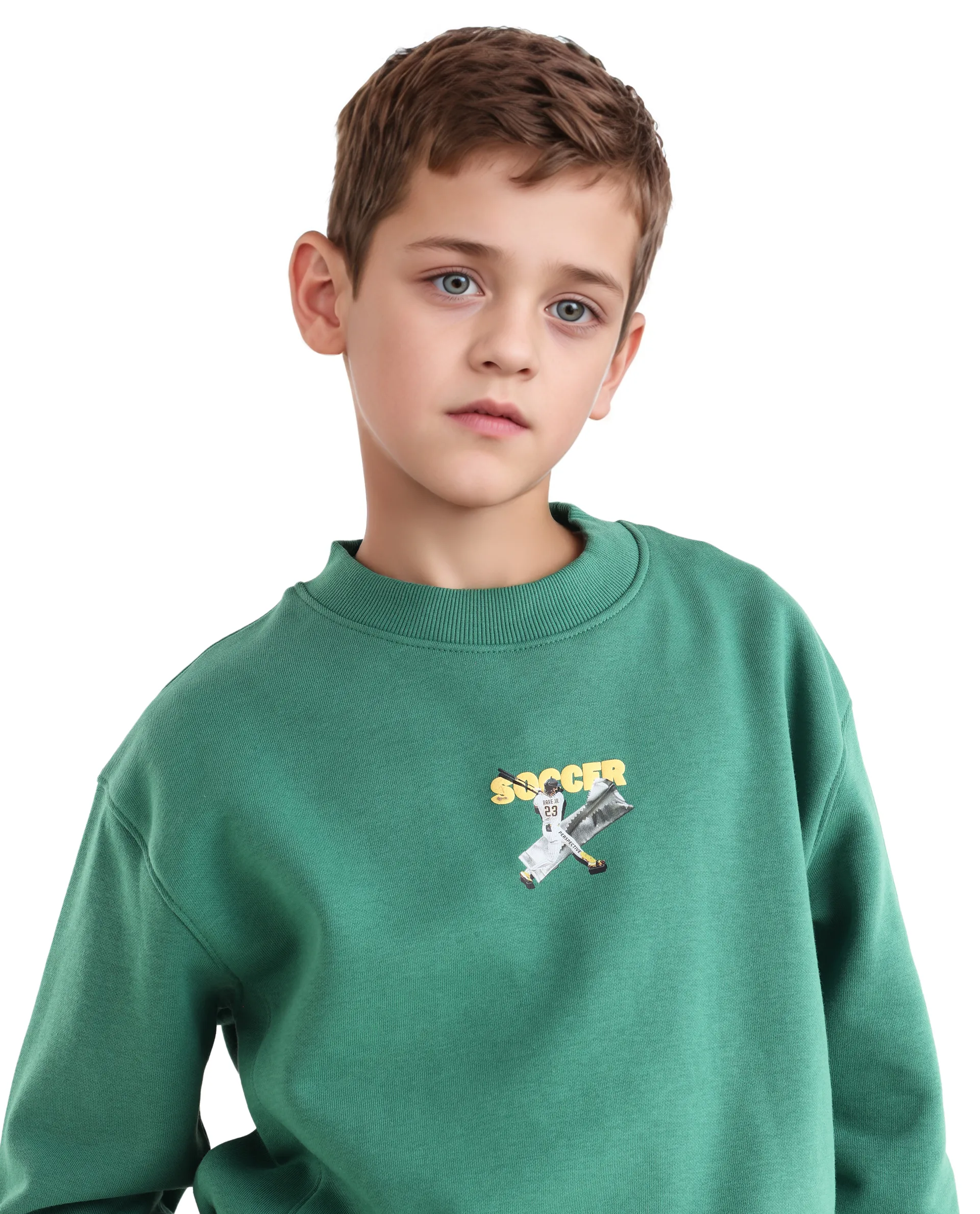Rare Ones Kids Henry Pastel Green Cotton Blend Graphic Print Oversized Sweatshirt - Image 3