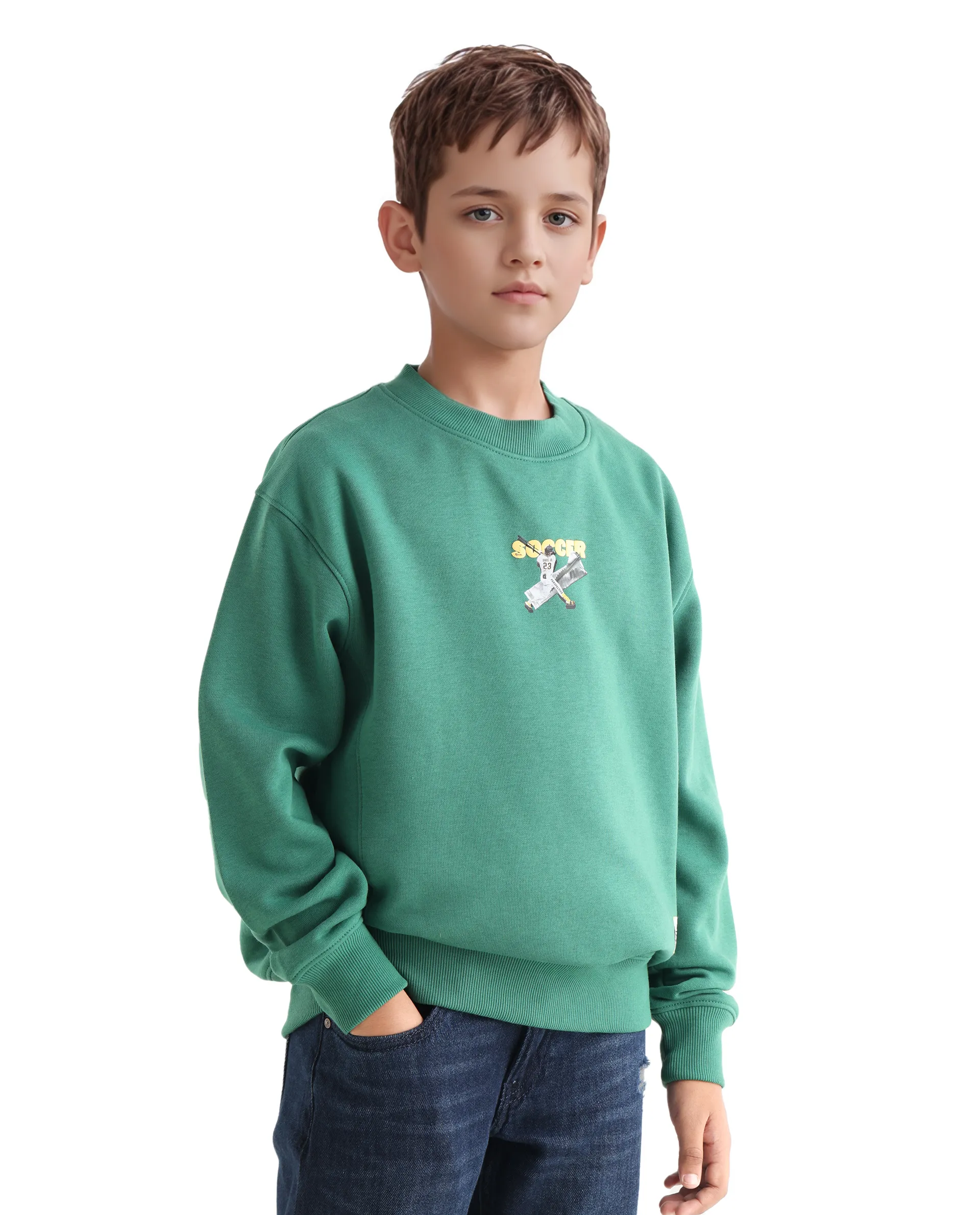 Rare Ones Kids Henry Pastel Green Cotton Blend Graphic Print Oversized Sweatshirt - Image 6