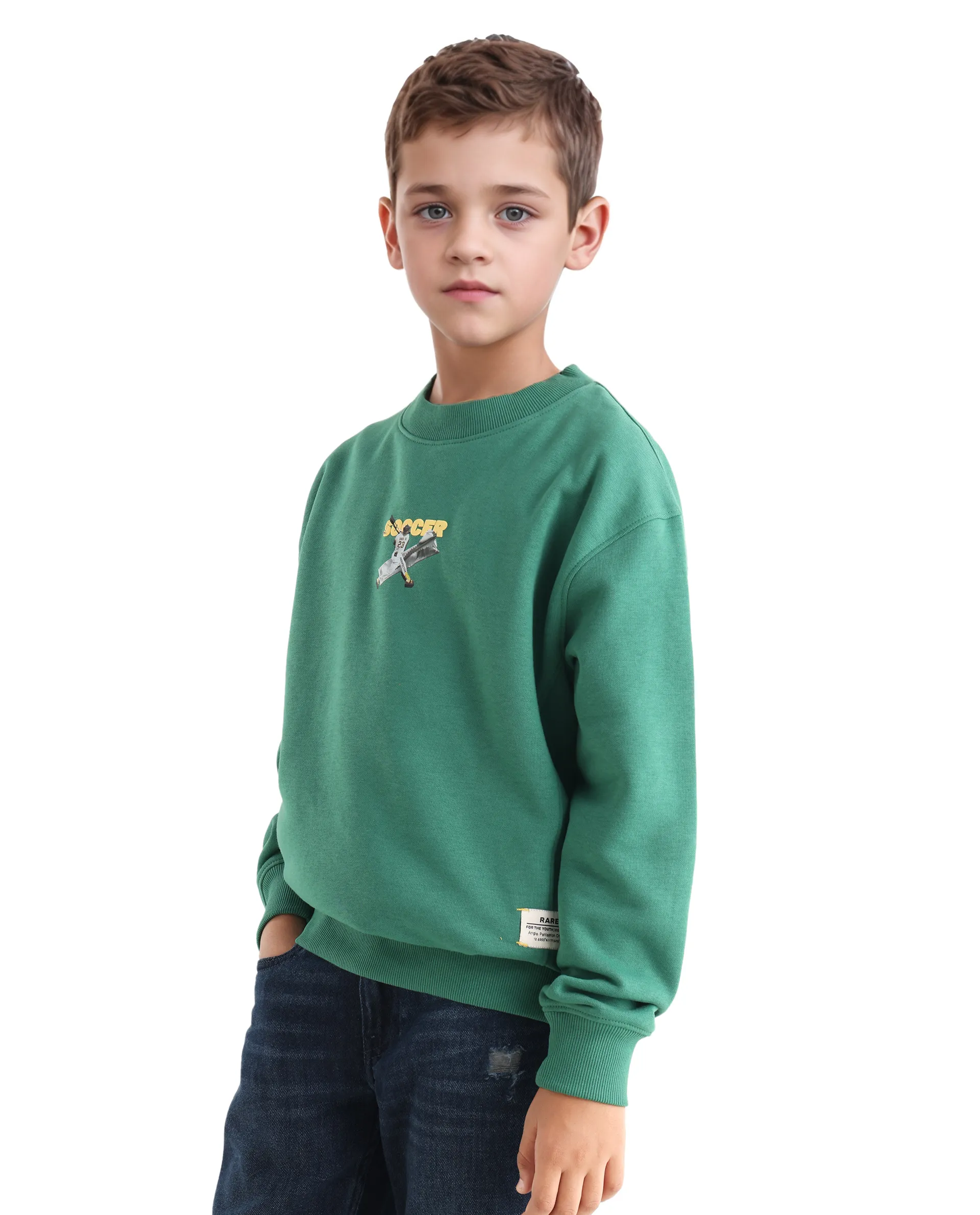 Rare Ones Kids Henry Pastel Green Cotton Blend Graphic Print Oversized Sweatshirt - Image 7