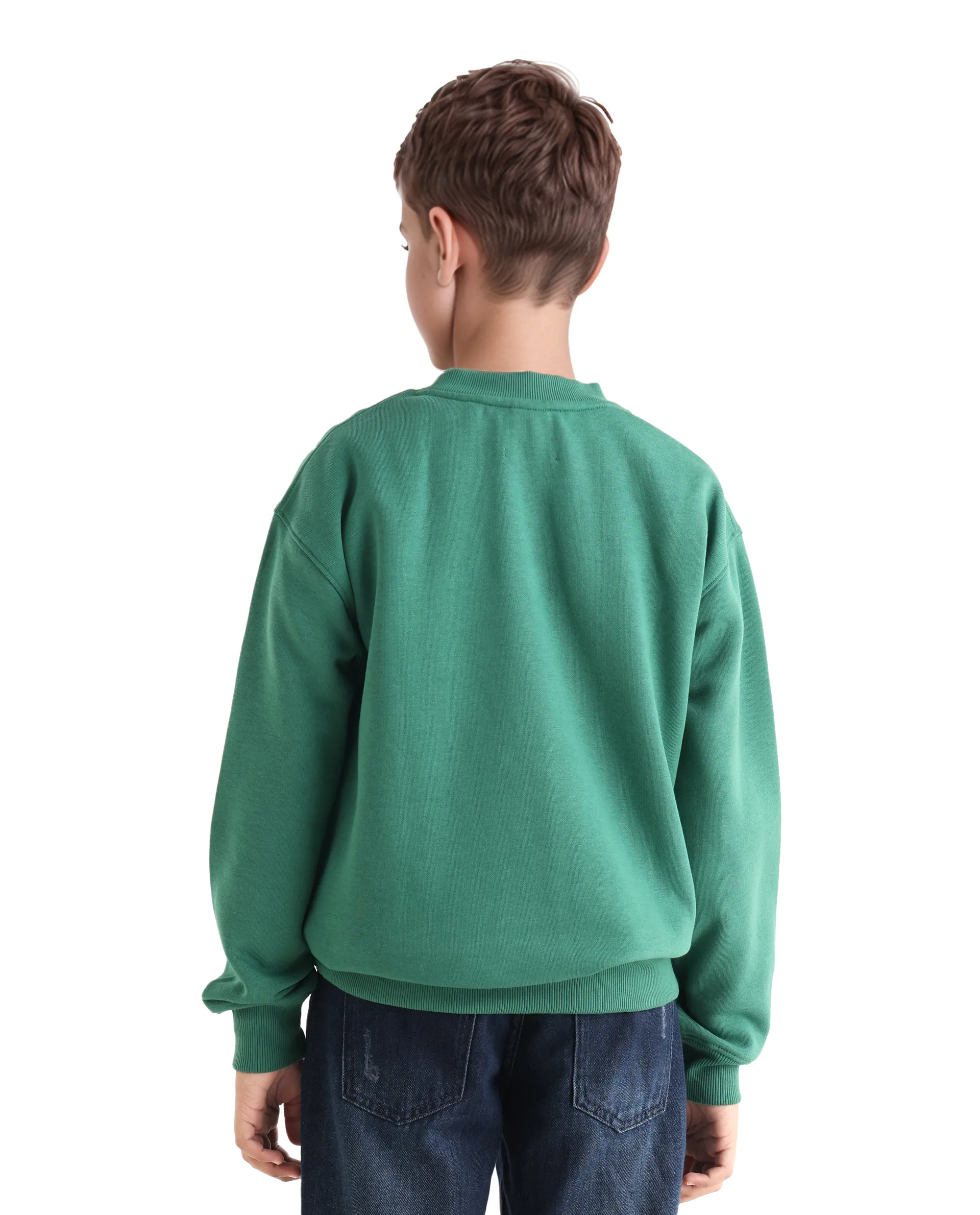 Rare Ones Kids Henry Pastel Green Cotton Blend Graphic Print Oversized Sweatshirt - Image 8