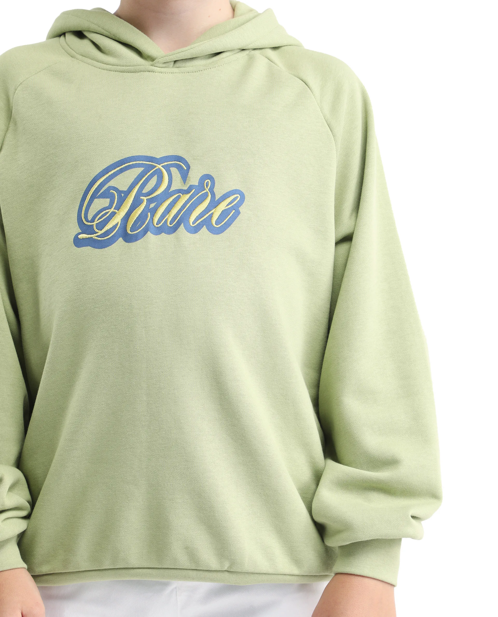 Rare Ones Kids Huck Light Green Cotton Pull On Hooded Neck Full Sleeves Fit Sweatshirt - Image 4