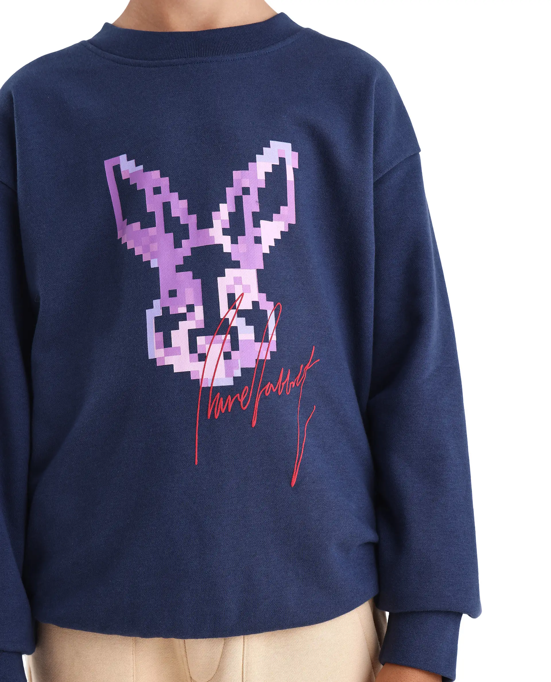 Rare Ones Kids Iver Navy Cotton Blend Pull On Crew Neck Full Sleeves Fit Sweatshirt - Image 3