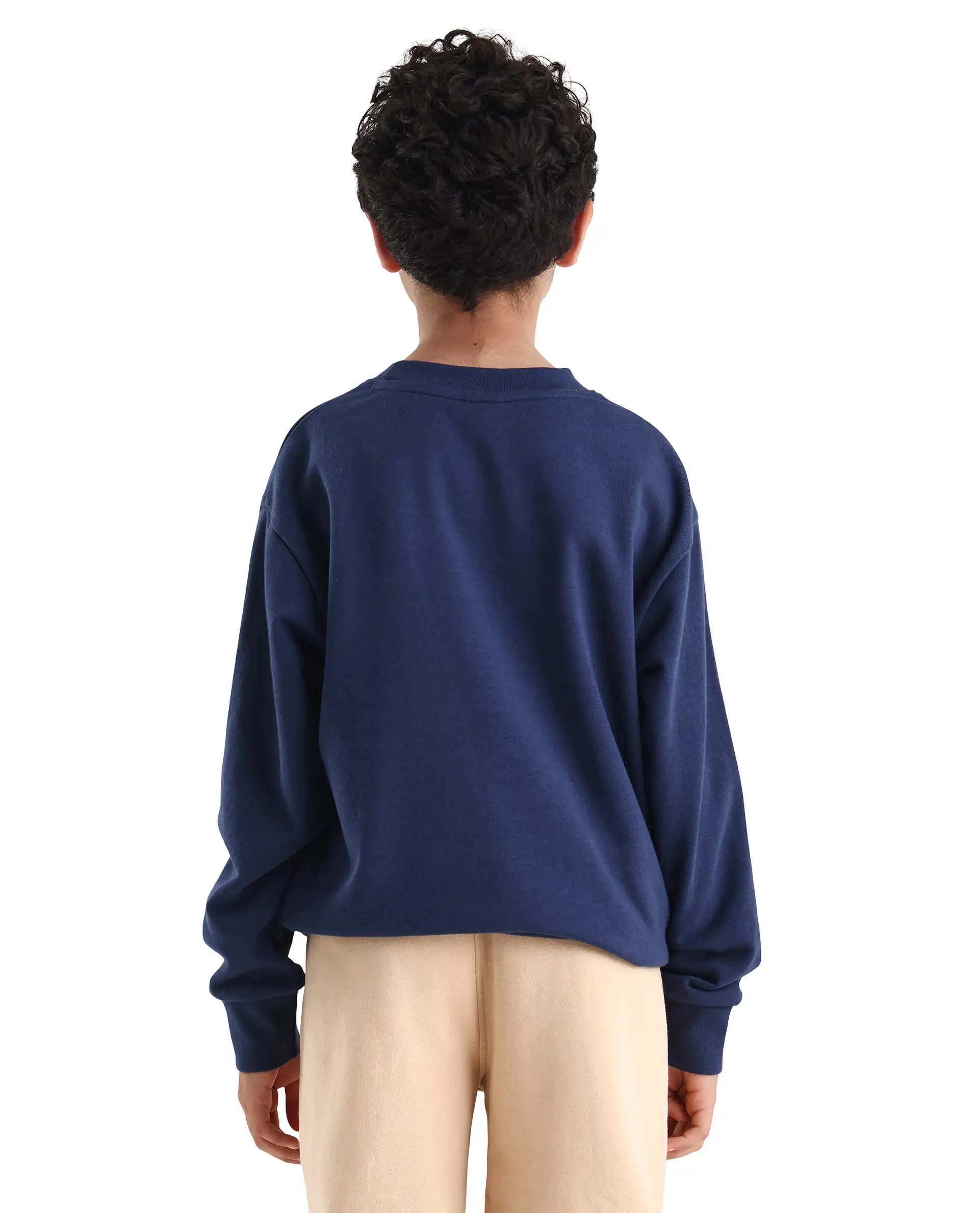 Rare Ones Kids Iver Navy Cotton Blend Pull On Crew Neck Full Sleeves Fit Sweatshirt - Image 7