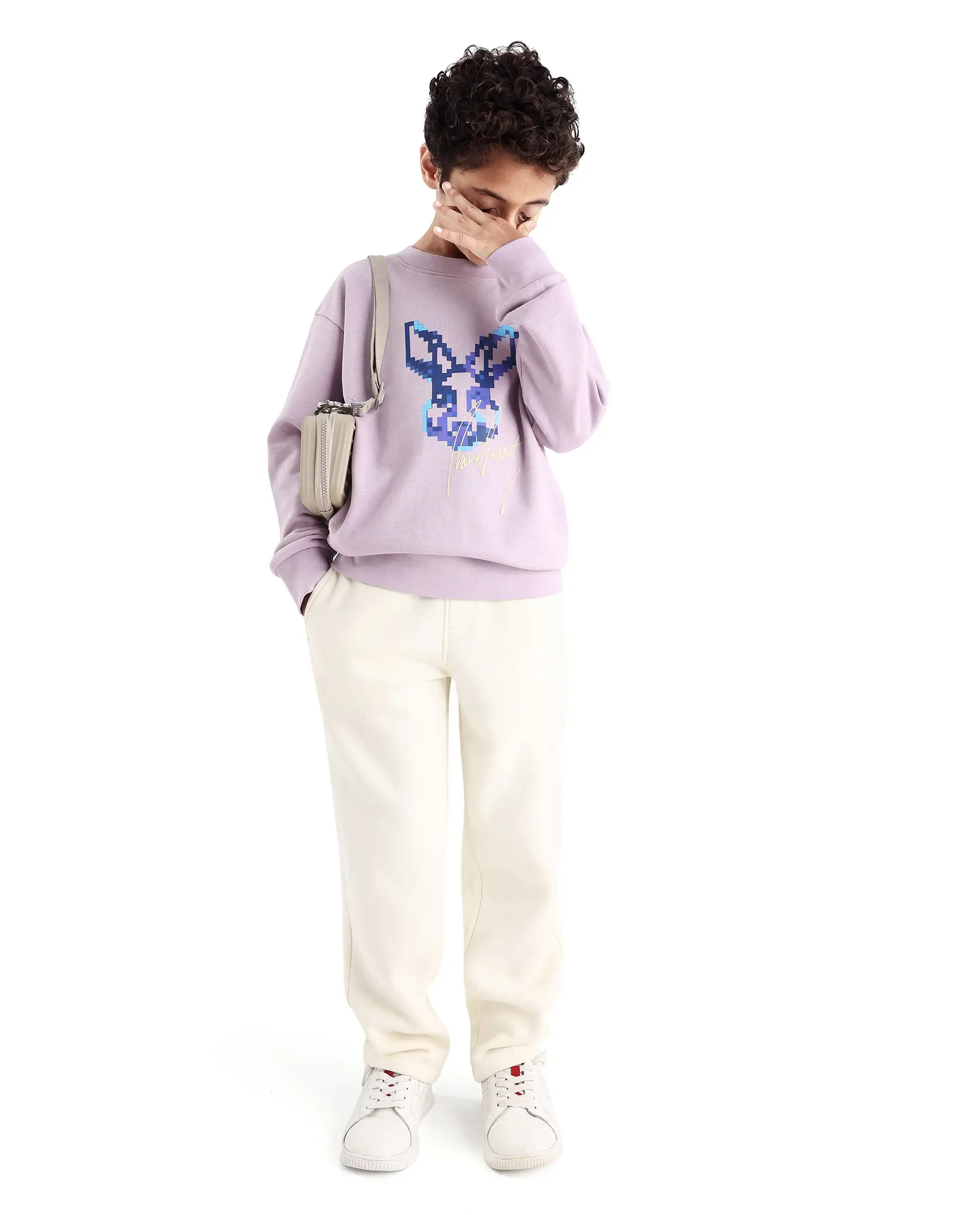 Rare Ones Kids Iver Pastel Purple Cotton Blend Pull On Crew Neck Full Sleeves Fit Sweatshirt - Image 2