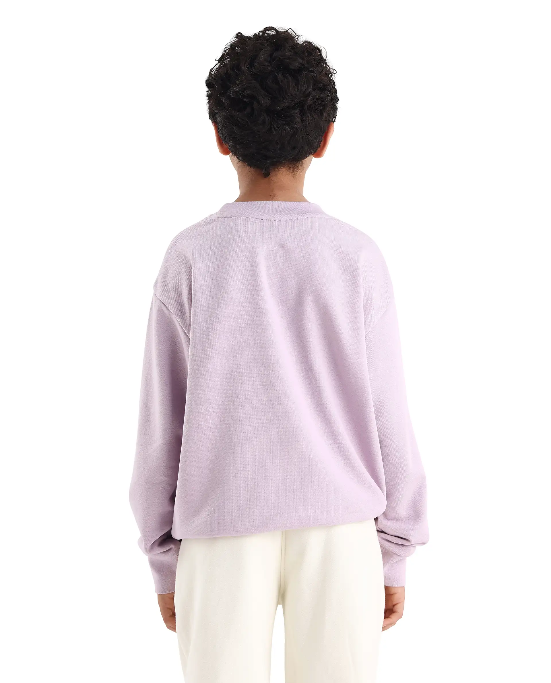 Rare Ones Kids Iver Pastel Purple Cotton Blend Pull On Crew Neck Full Sleeves Fit Sweatshirt - Image 7