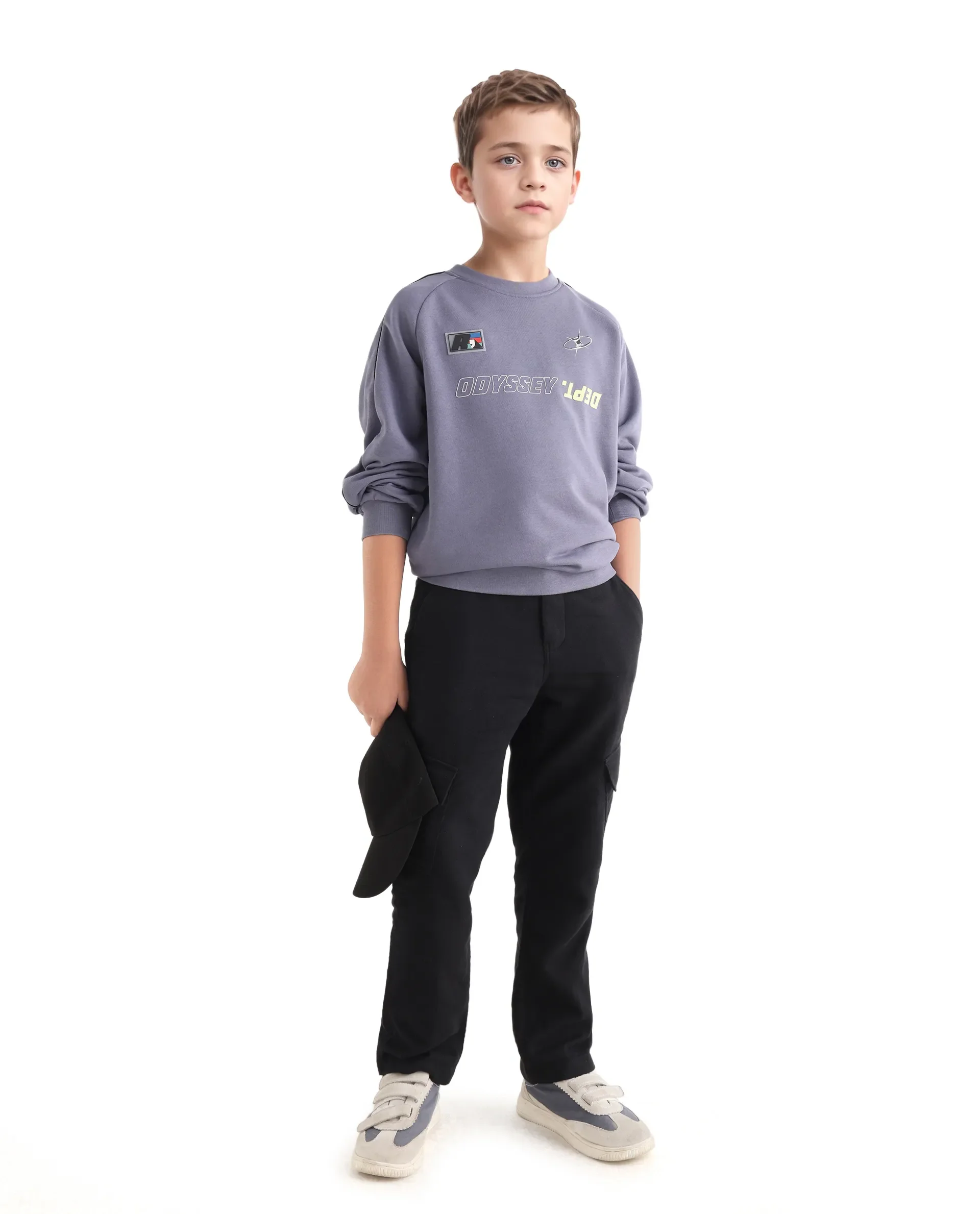 Rare Ones Kids Jag Dusky Purple Cotton Blend Hd Print Oversized Sweatshirt - Image 2