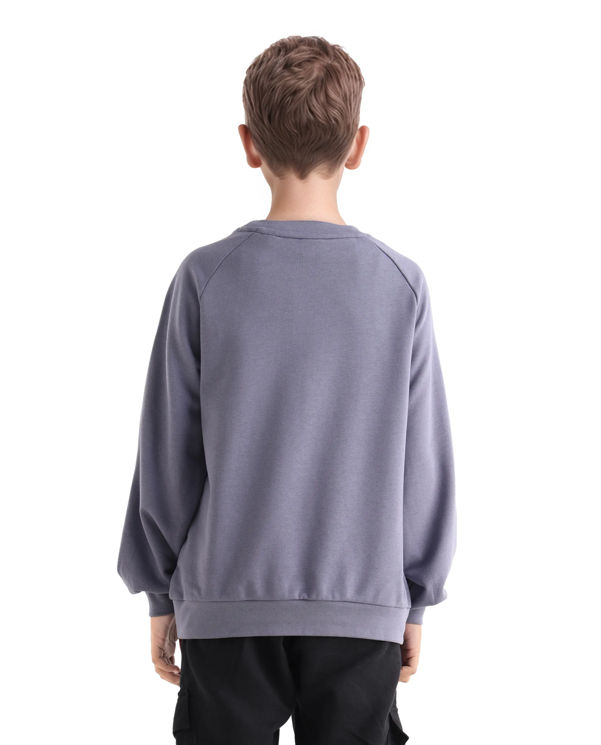 Rare Ones Kids Jag Dusky Purple Cotton Blend Hd Print Oversized Sweatshirt - Image 8