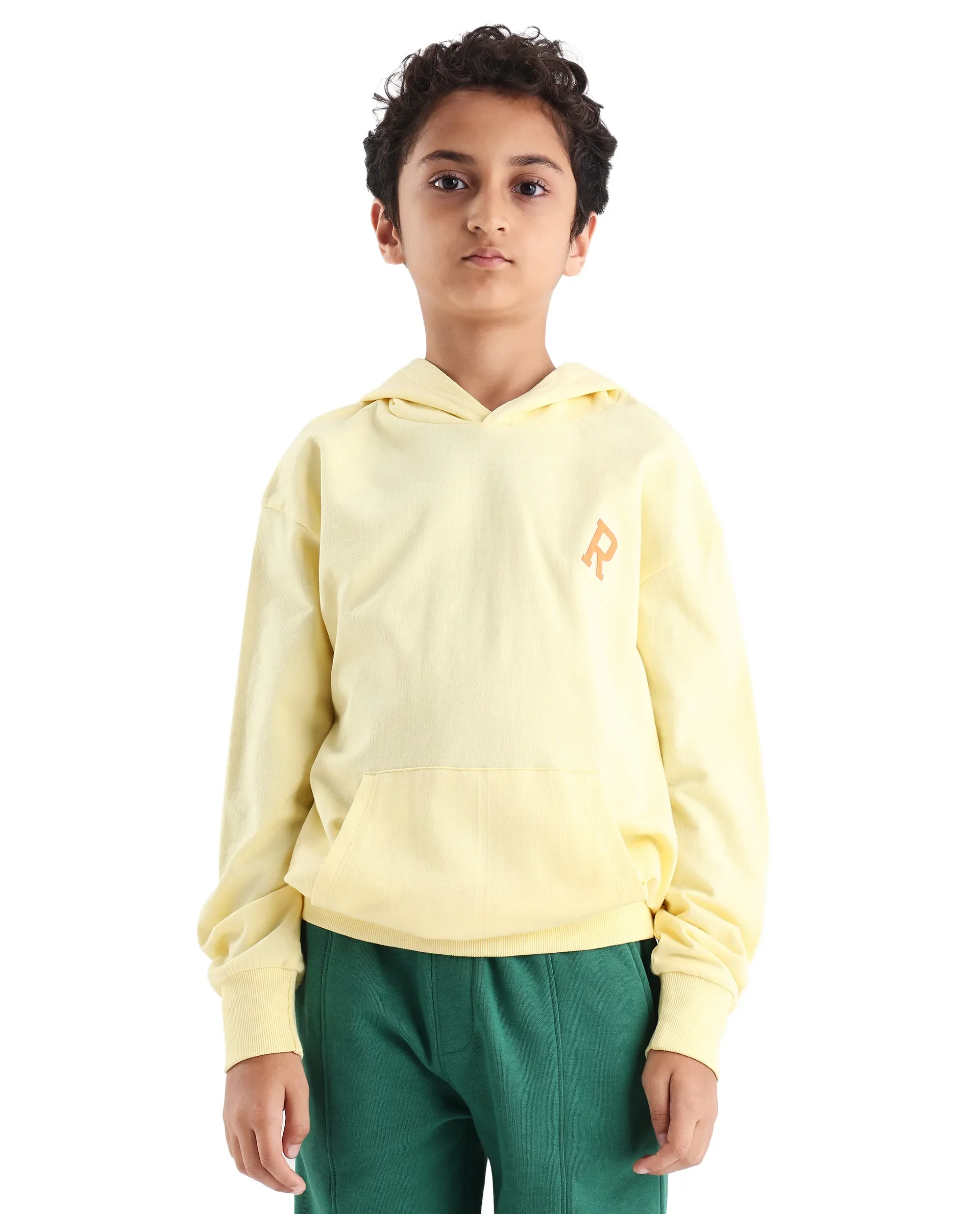Rare Ones Kids Mason Light Yellow Cotton Pull On Crew Neck Full Sleeves Fit Sweatshirt - Image 5