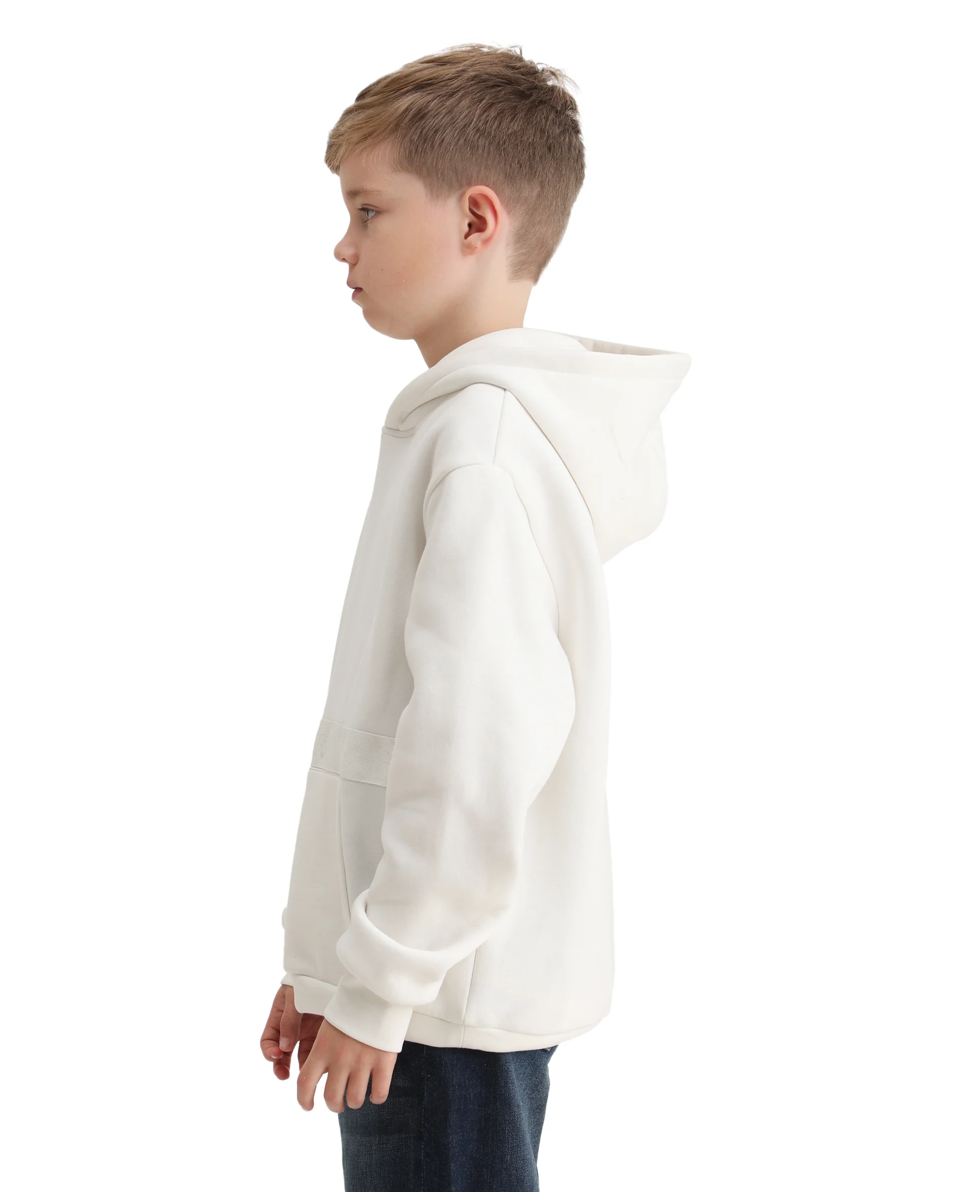 Rare Ones Kids Nexa-K Off White Cotton Blend Hooded Boxy Fit Sweatshirt - Image 4