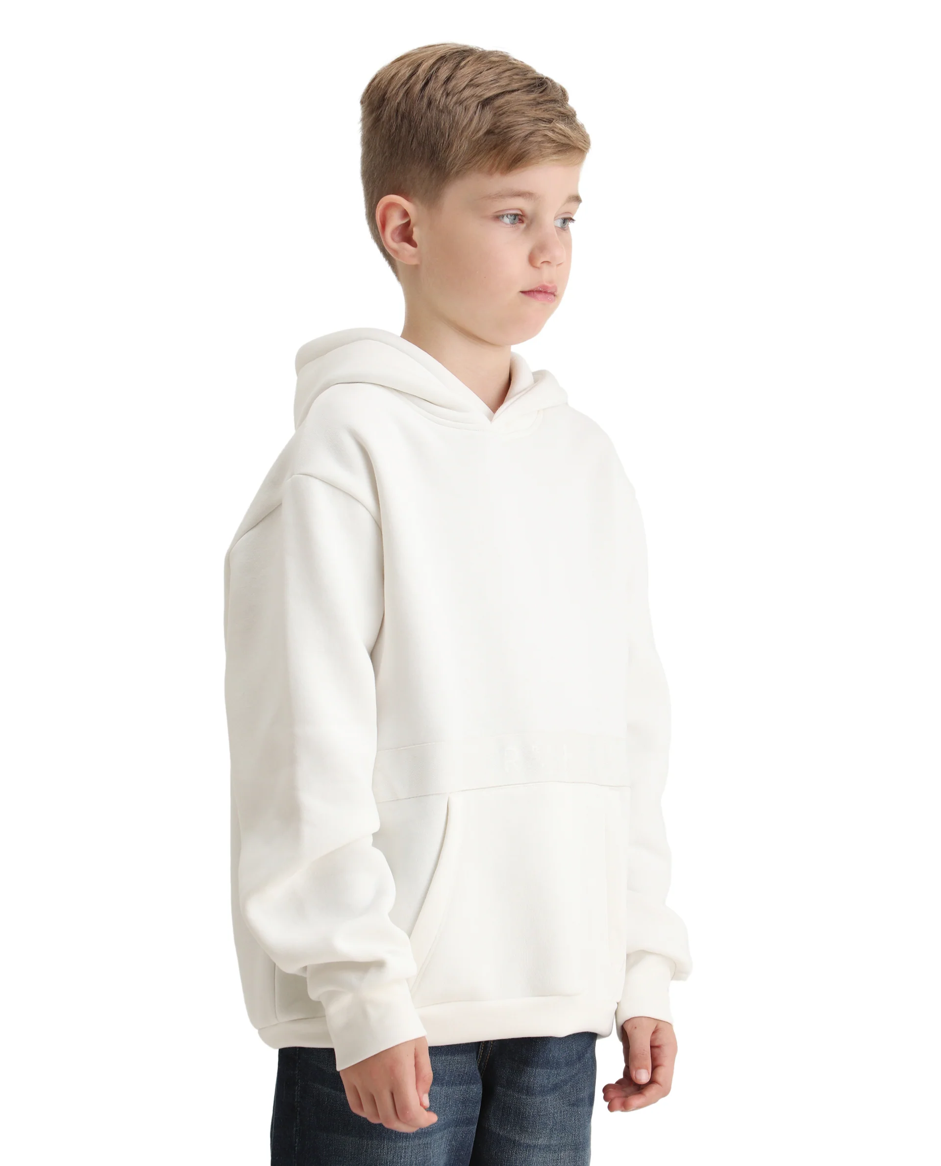 Rare Ones Kids Nexa-K Off White Cotton Blend Hooded Boxy Fit Sweatshirt - Image 5