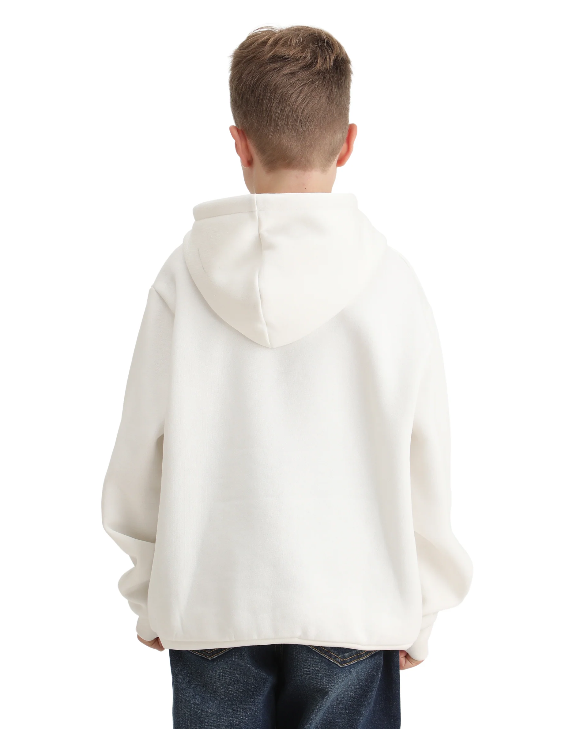 Rare Ones Kids Nexa-K Off White Cotton Blend Hooded Boxy Fit Sweatshirt - Image 6