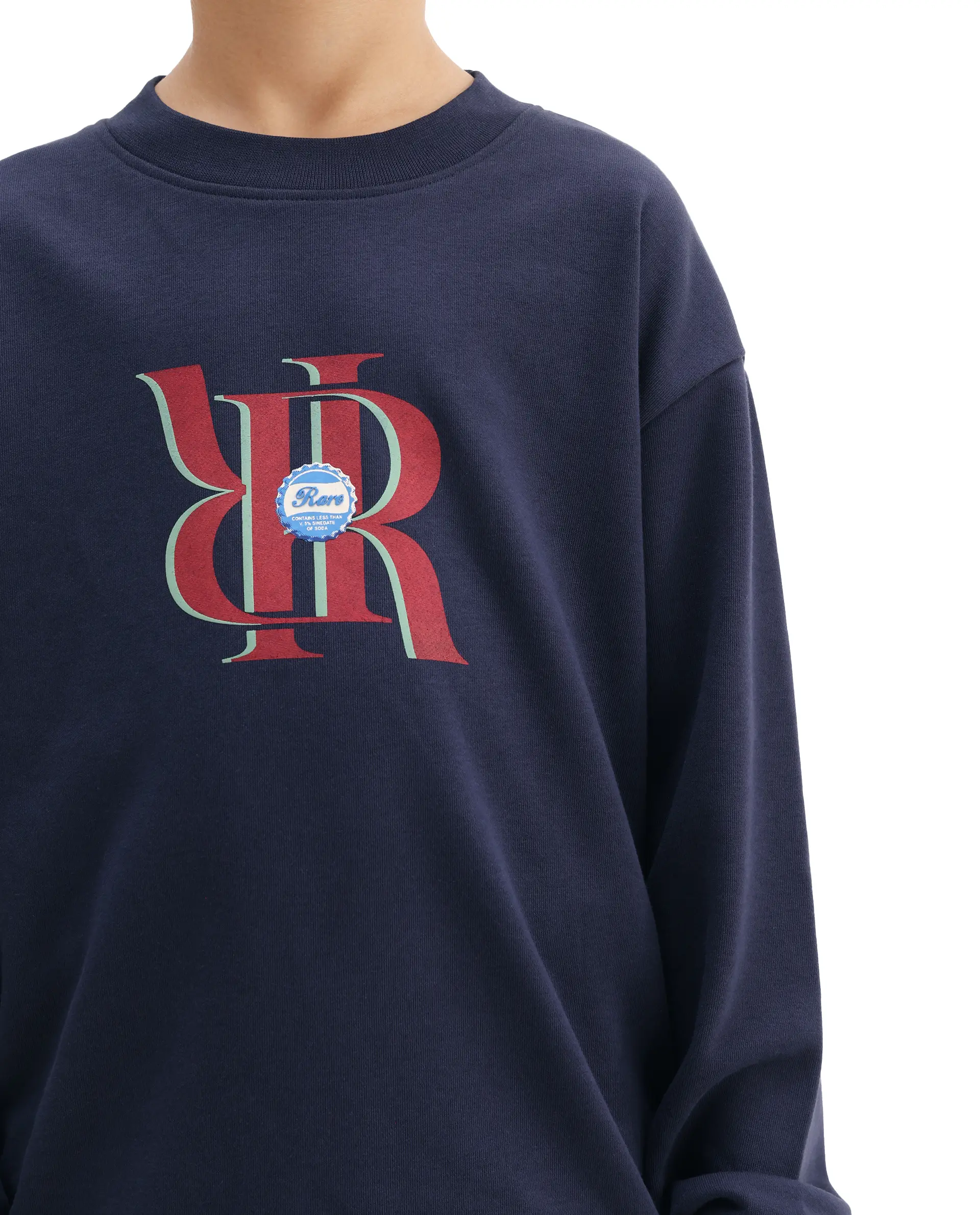 Rare Ones Kids Oslo Navy Cotton Blend Pigment Print Oversized Sweatshirt - Image 4
