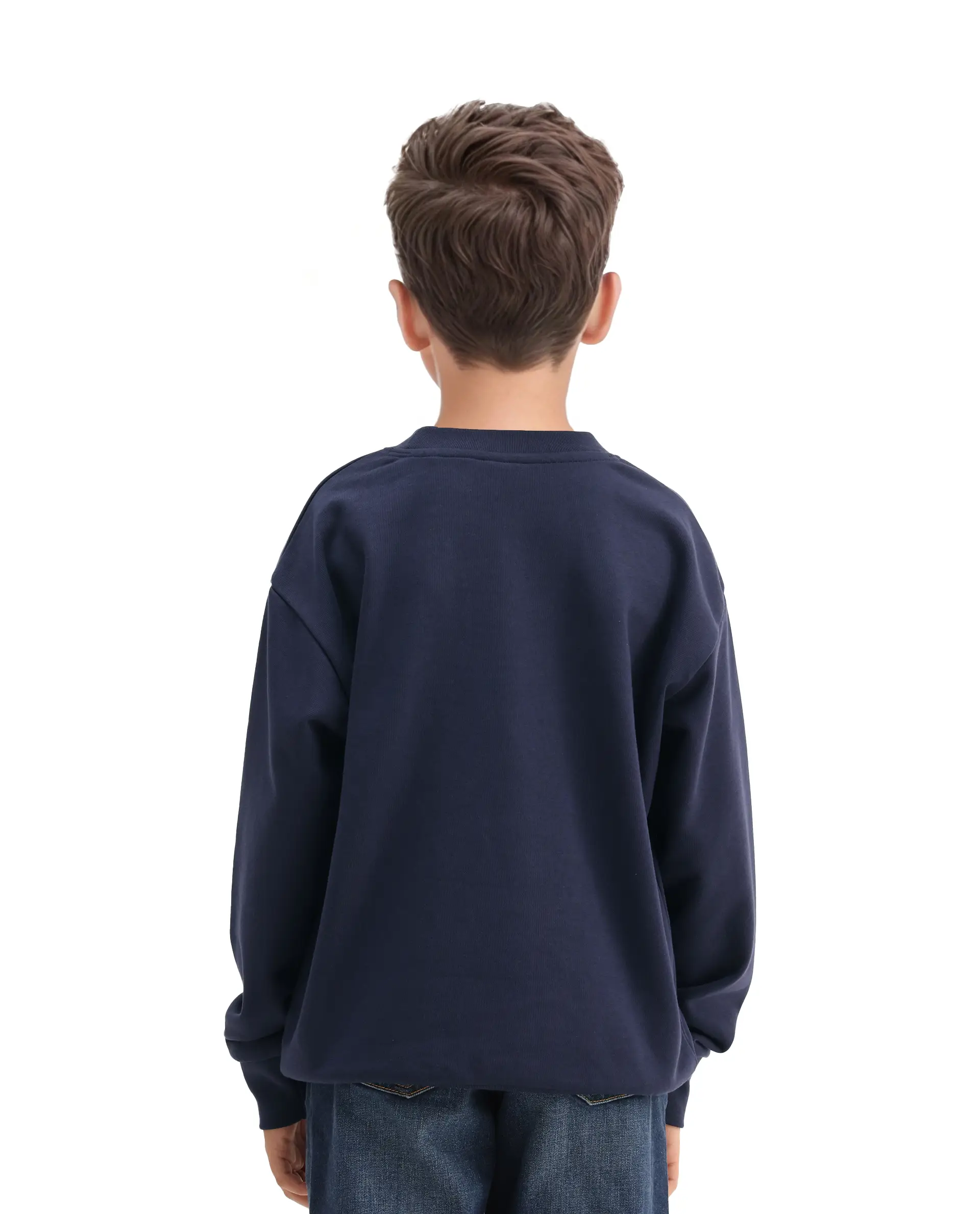 Rare Ones Kids Oslo Navy Cotton Blend Pigment Print Oversized Sweatshirt - Image 7
