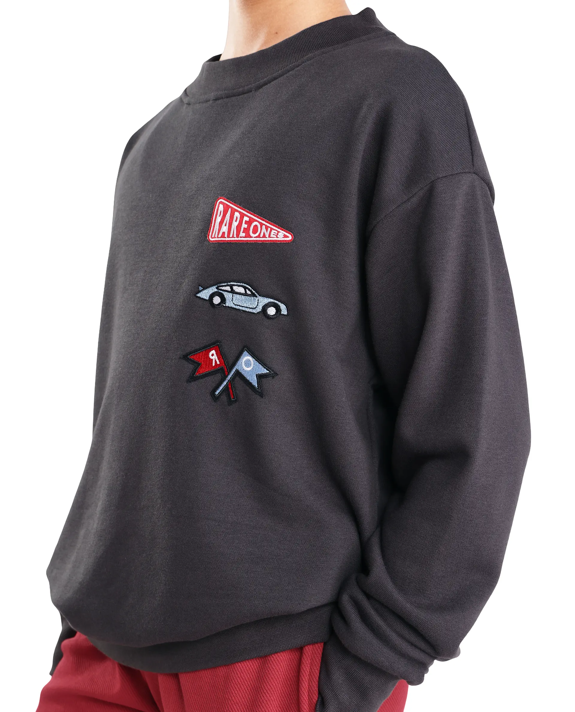Rare Ones Kids Riker Dark Grey Cotton Pull On Crew Neck Full Sleeves Fit Sweatshirt - Image 4