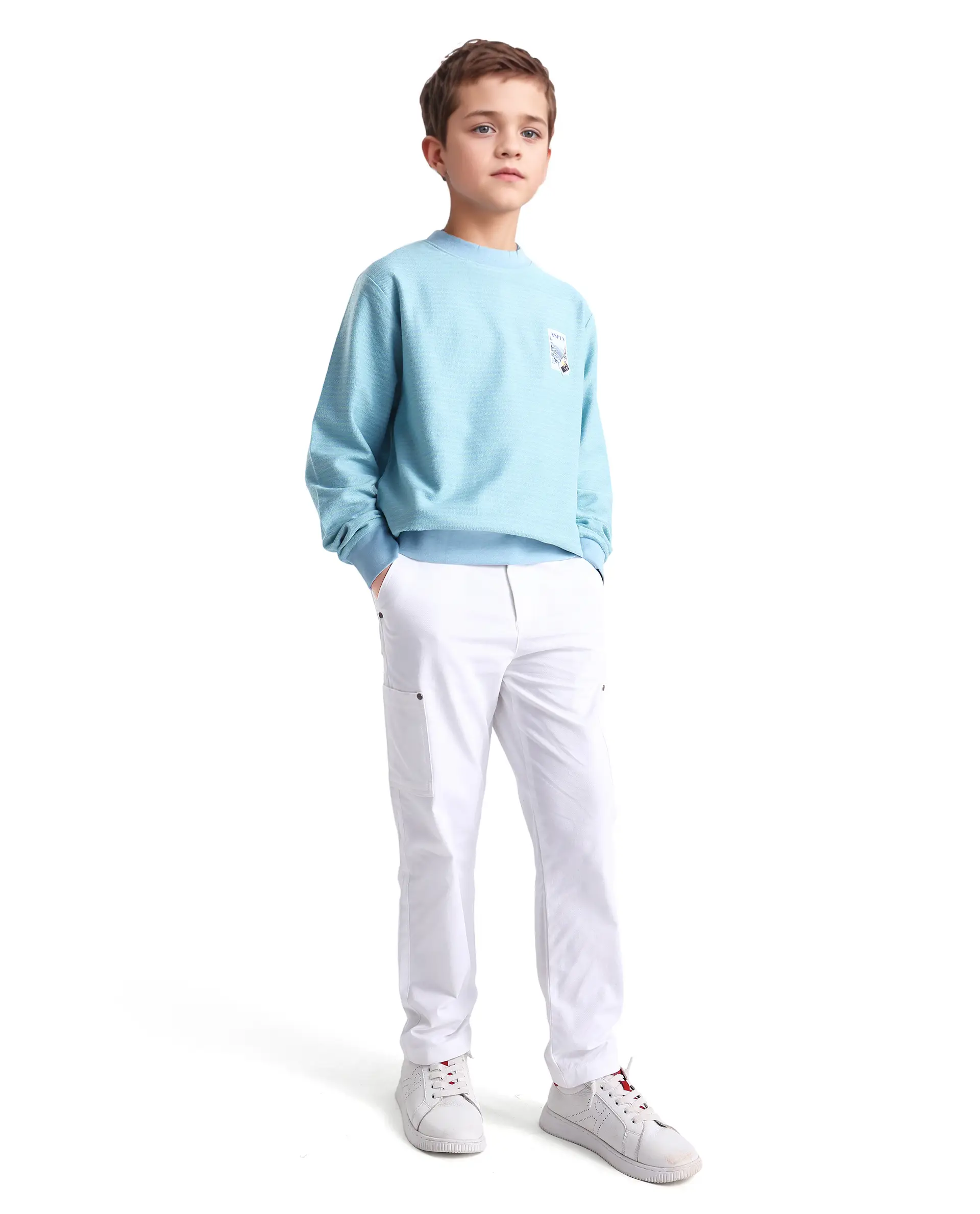 Rare Ones Kids Rosco Light Blue Printed Cotton Oversized Sweatshirt - Image 2