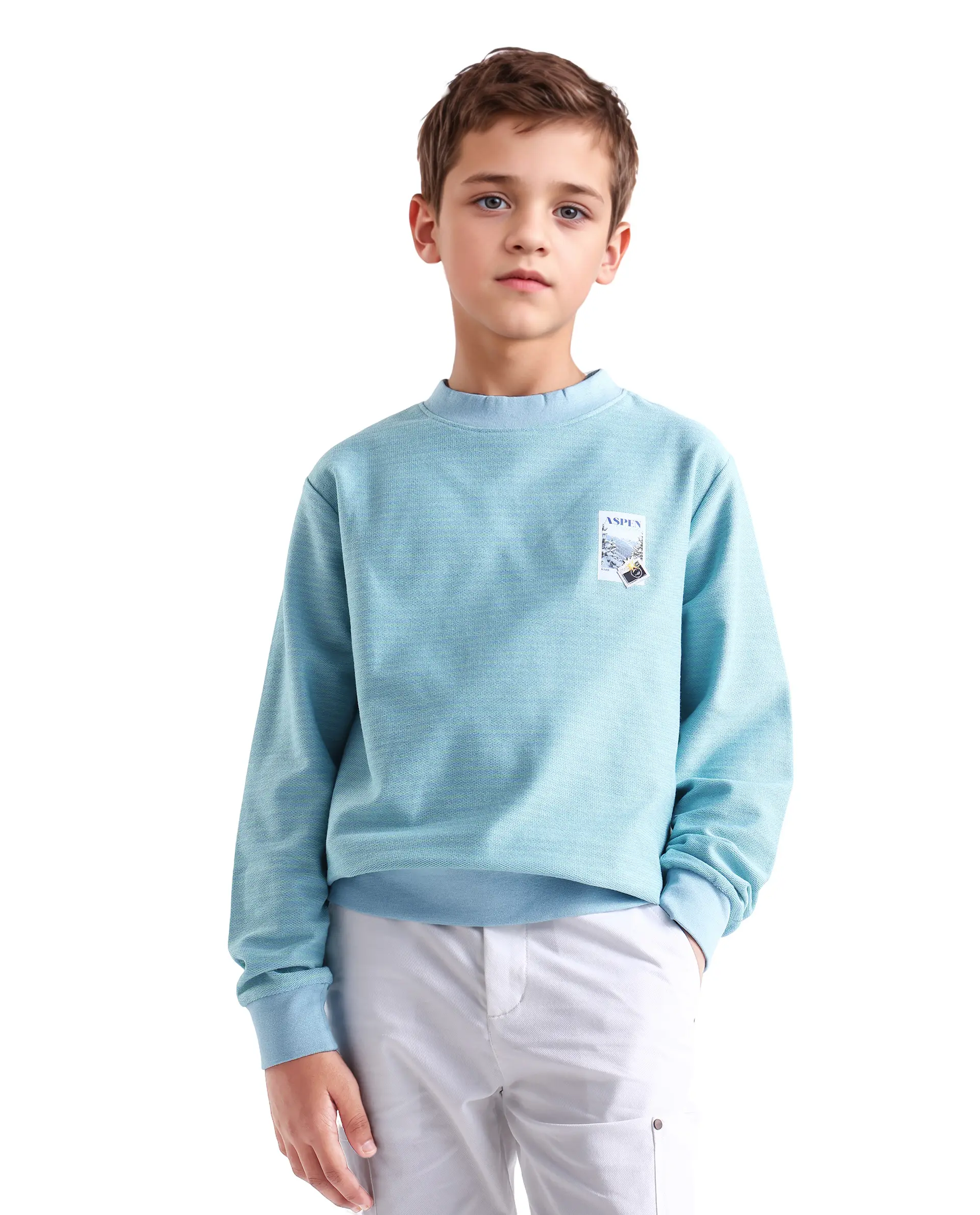 Rare Ones Kids Rosco Light Blue Printed Cotton Oversized Sweatshirt - Image 3