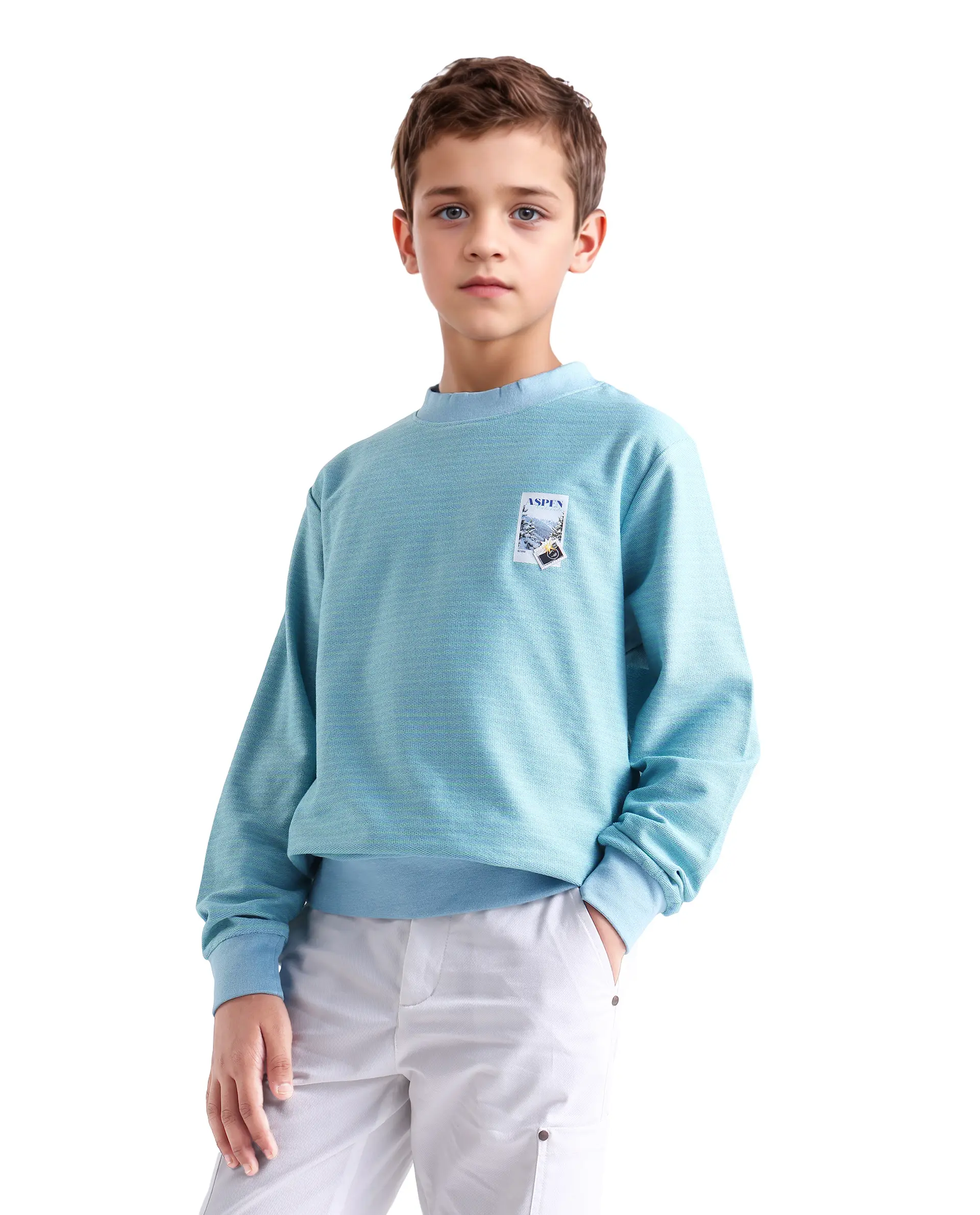 Rare Ones Kids Rosco Light Blue Printed Cotton Oversized Sweatshirt - Image 5
