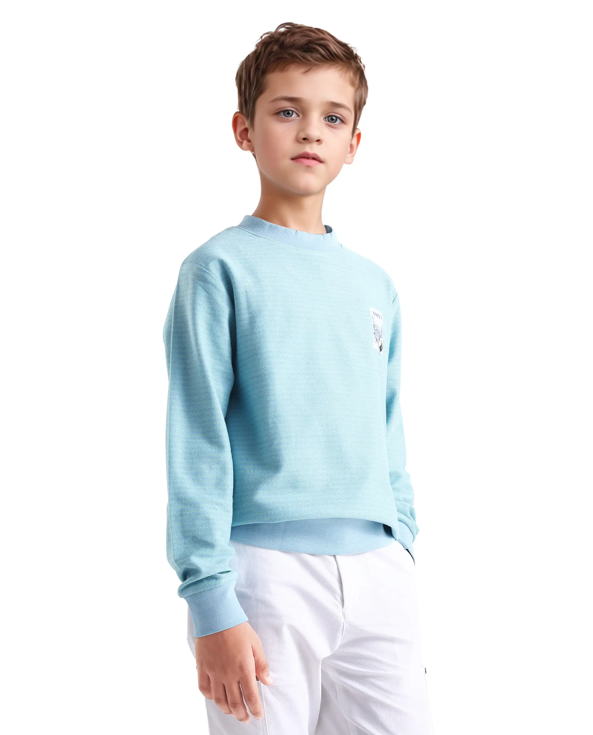 Rare Ones Kids Rosco Light Blue Printed Cotton Oversized Sweatshirt - Image 6