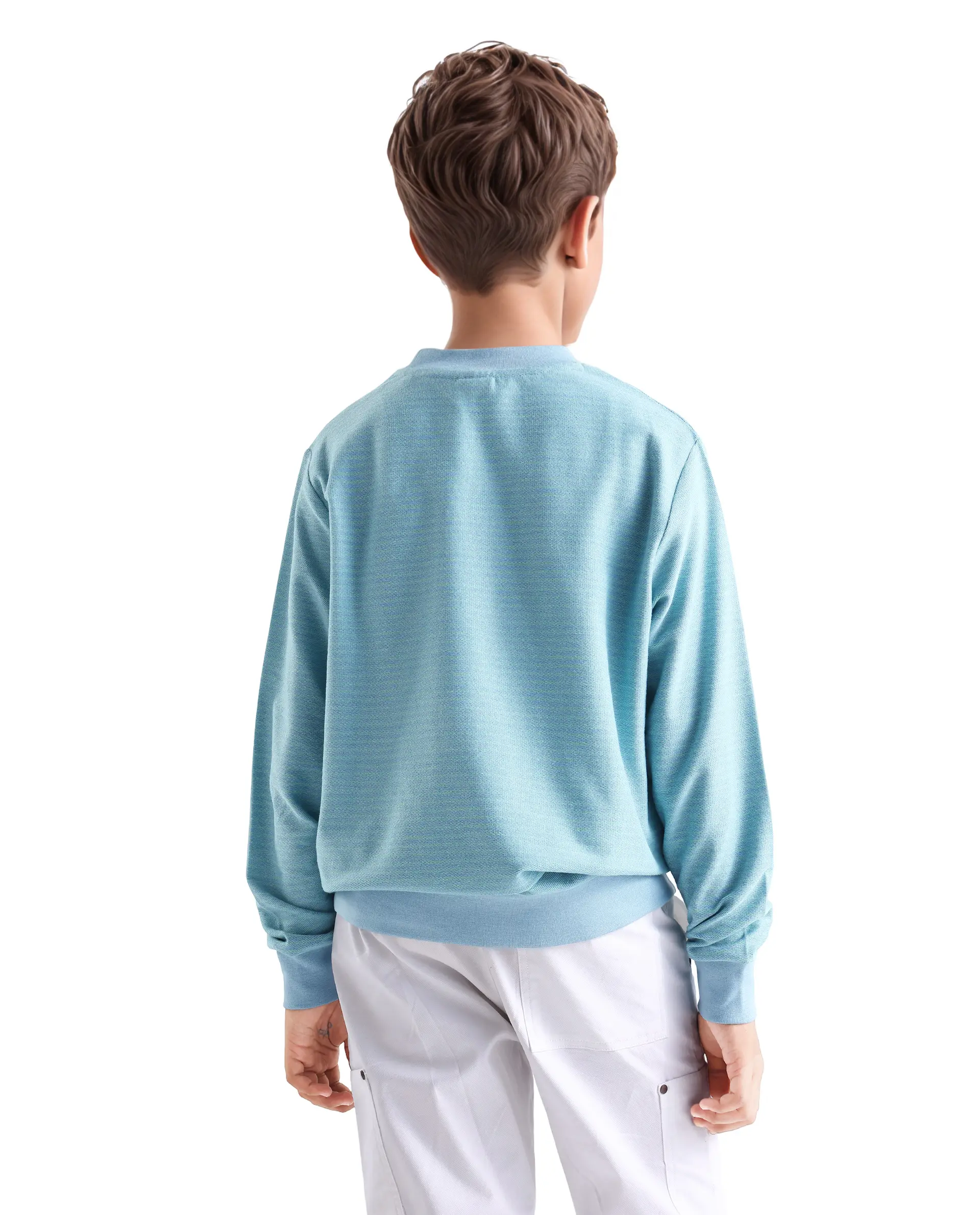 Rare Ones Kids Rosco Light Blue Printed Cotton Oversized Sweatshirt - Image 7