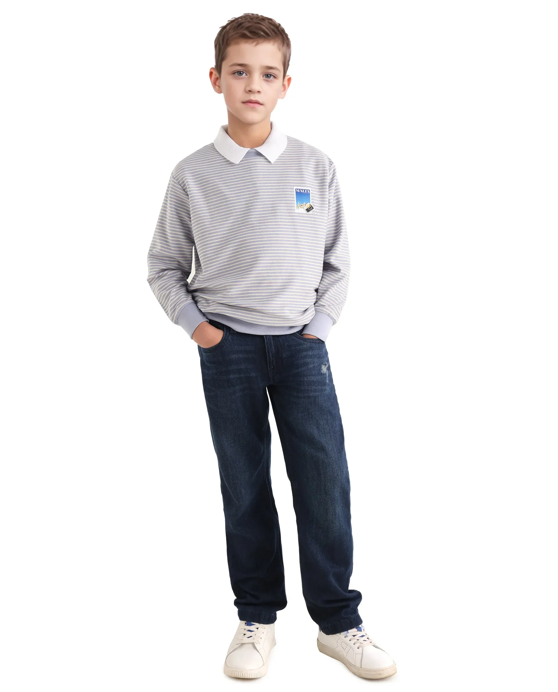 Rare Ones Kids Rosco Light Purple Cotton Printed Oversized Sweatshirt - Image 2