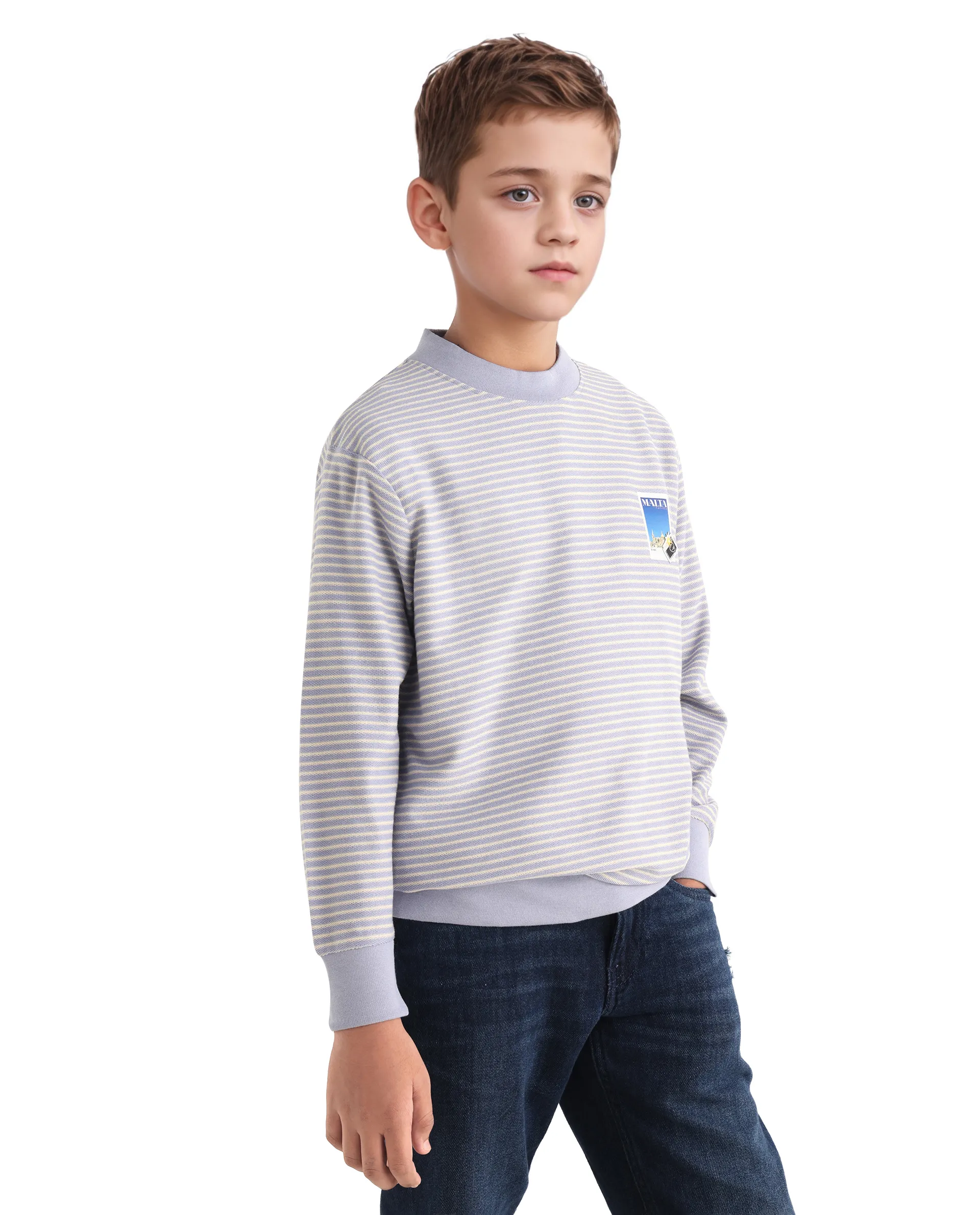 Rare Ones Kids Rosco Light Purple Cotton Printed Oversized Sweatshirt - Image 7