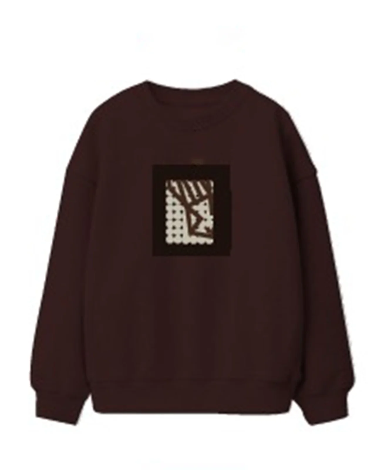 Rare Ones Kids Rune Dark Maroon Cotton Blend Pull-On Closure Solid Full Sleeves Oversized Sweatshirt - Image 2