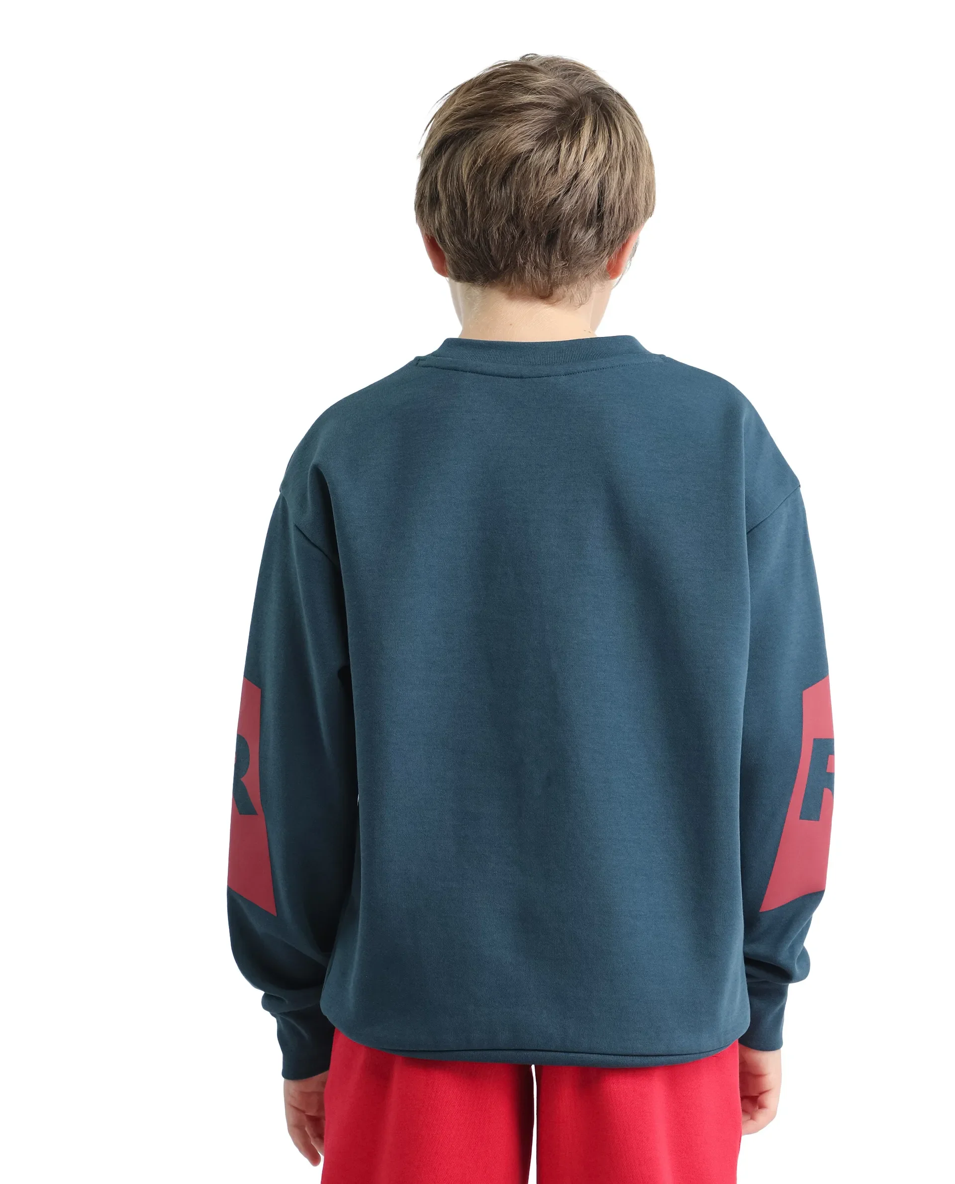 Rare Ones Kids Seron-25 Dark Teal Cotton Blend Pull-On Closure Placement Print Full Sleeves Oversized Sweatshirt - Image 7