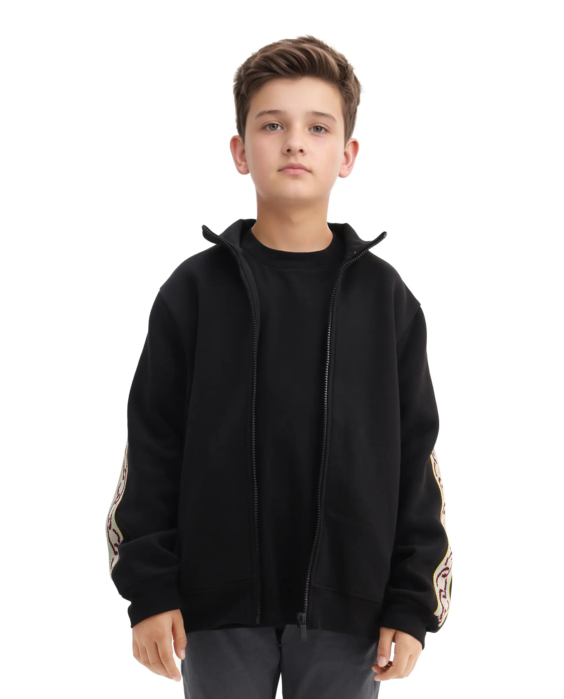 Rare Ones Kids Sugar Black Cotton Blend Solid Regular Fit Sweatshirt - Image 3