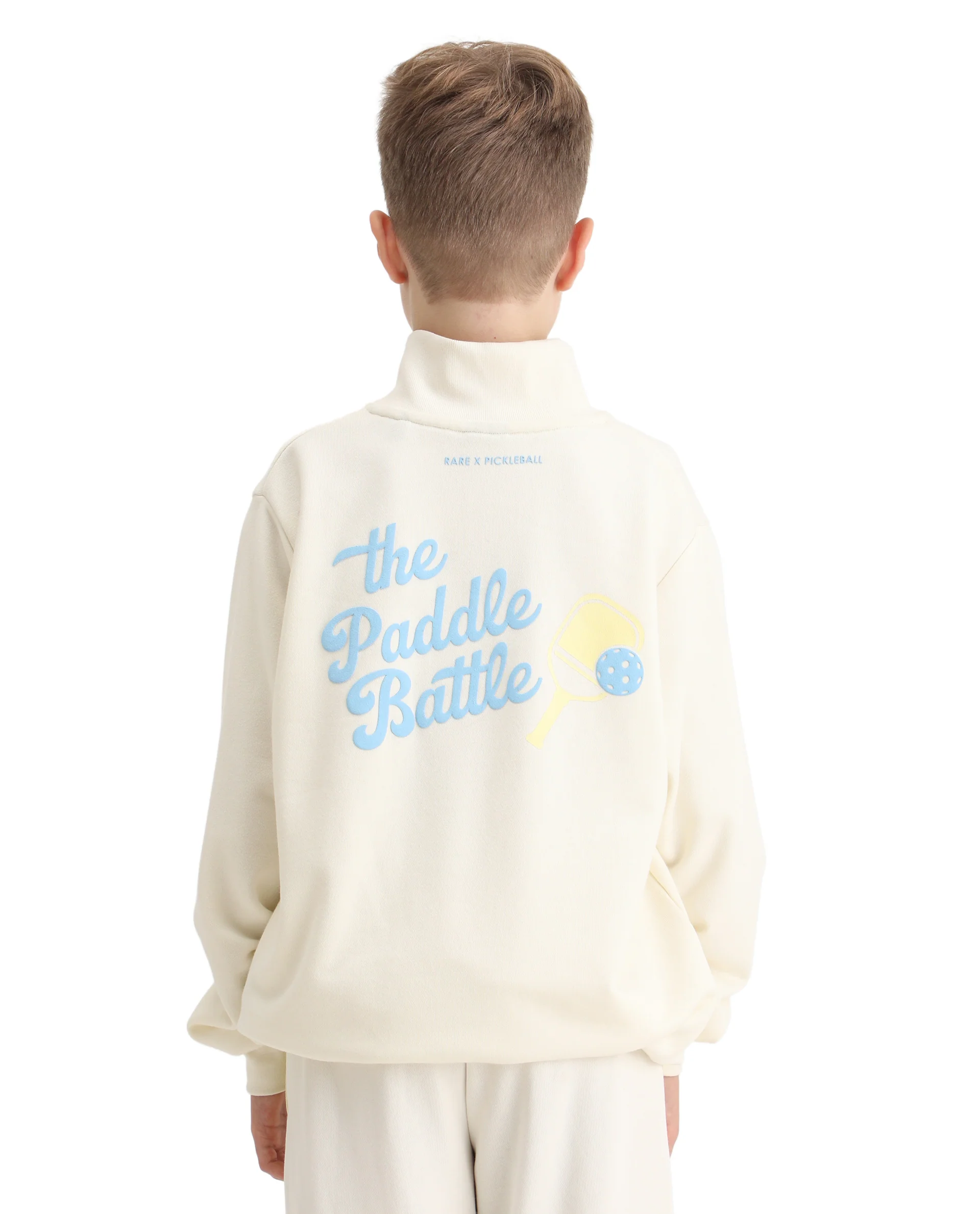 Rare Ones Kids Tage Off White Cotton Blend Zipper Closure Puff Print Oversized Sweatshirt - Image 9