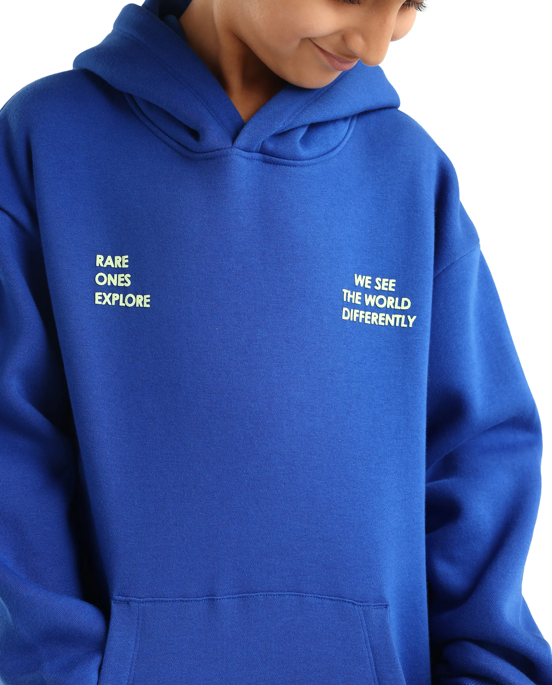 Rare Ones Kids Tito Dark Blue Cotton Blend Pull-On Closure Hd Print Full Sleeves Oversized Sweatshirt - Image 4