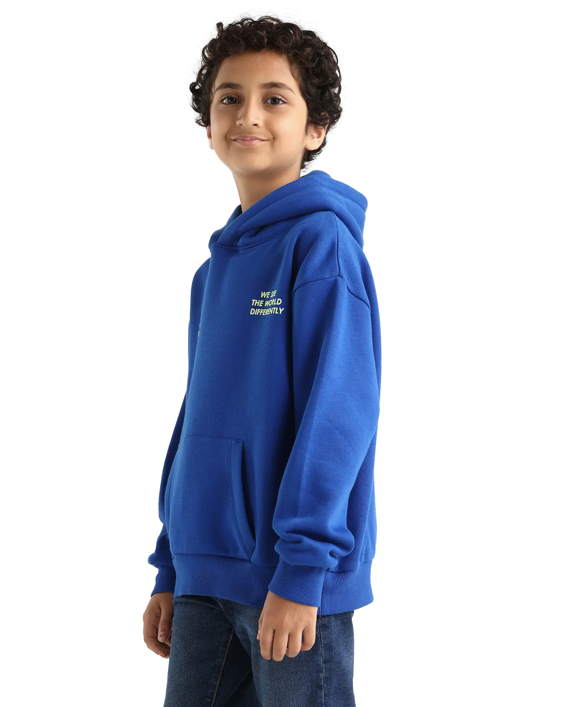 Rare Ones Kids Tito Dark Blue Cotton Blend Pull-On Closure Hd Print Full Sleeves Oversized Sweatshirt - Image 5