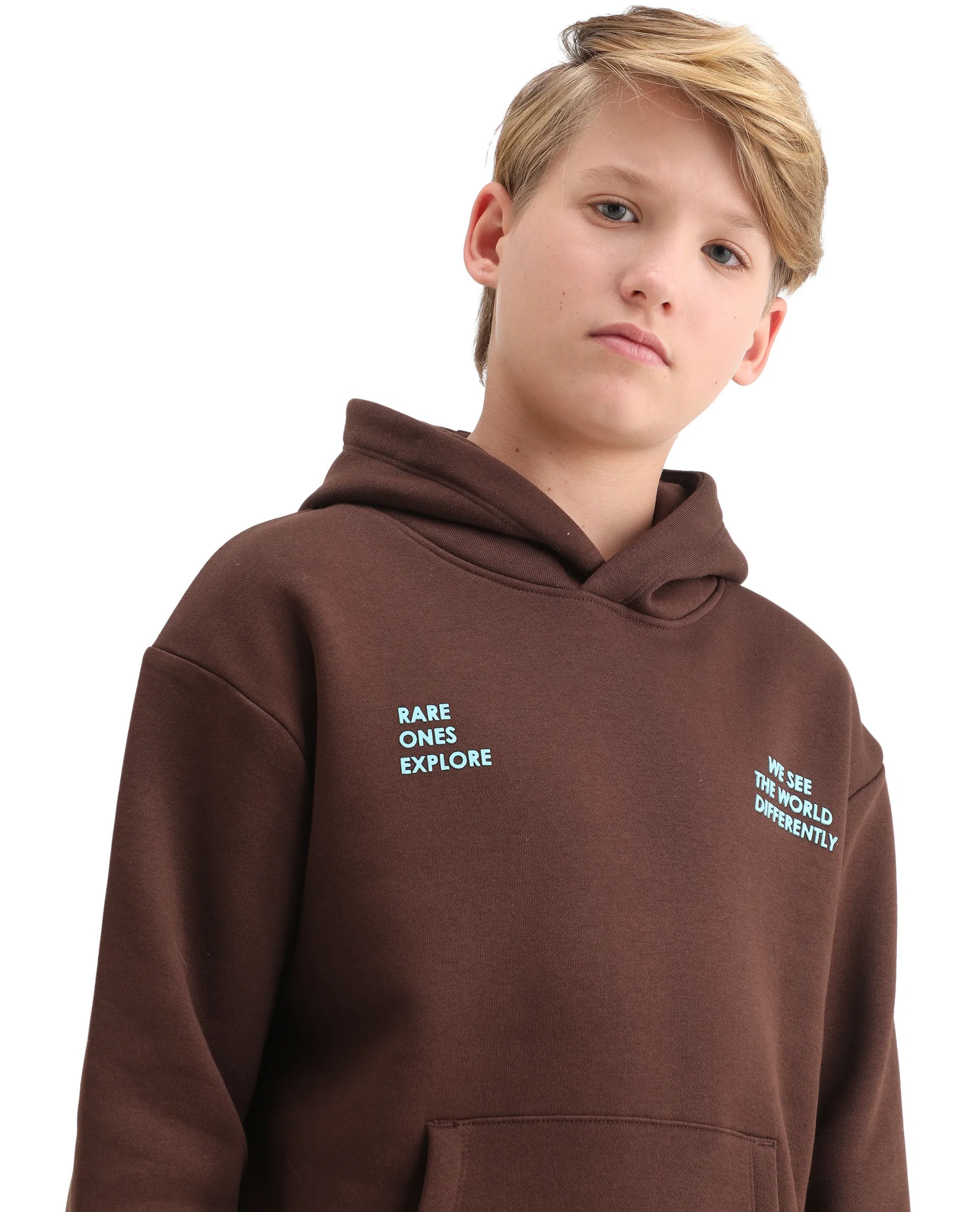 Rare Ones Kids Tito Dark Brown Cotton Blend Pull-On Closure Hd Print Full Sleeves Oversized Sweatshirt - Image 4