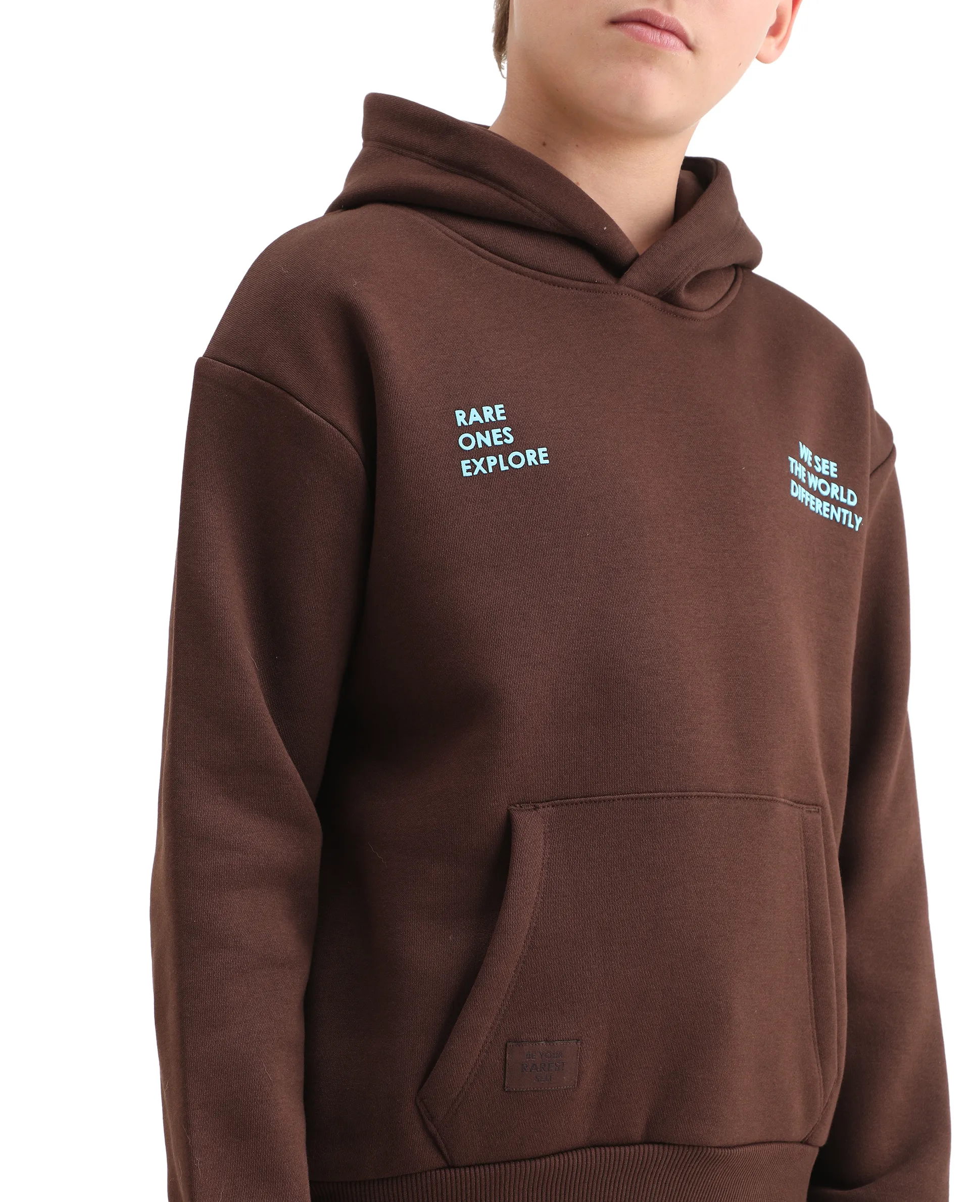 Rare Ones Kids Tito Dark Brown Cotton Blend Pull-On Closure Hd Print Full Sleeves Oversized Sweatshirt - Image 5