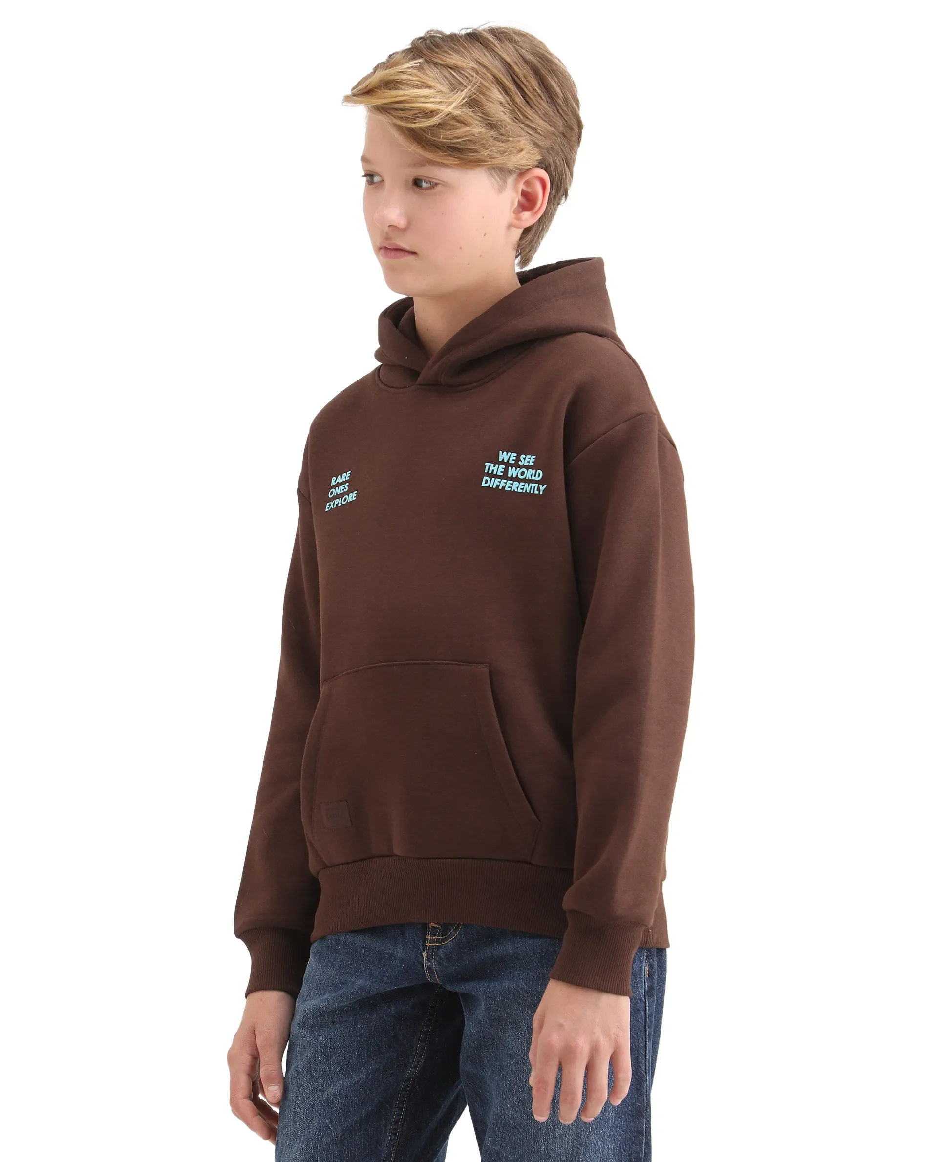 Rare Ones Kids Tito Dark Brown Cotton Blend Pull-On Closure Hd Print Full Sleeves Oversized Sweatshirt - Image 6