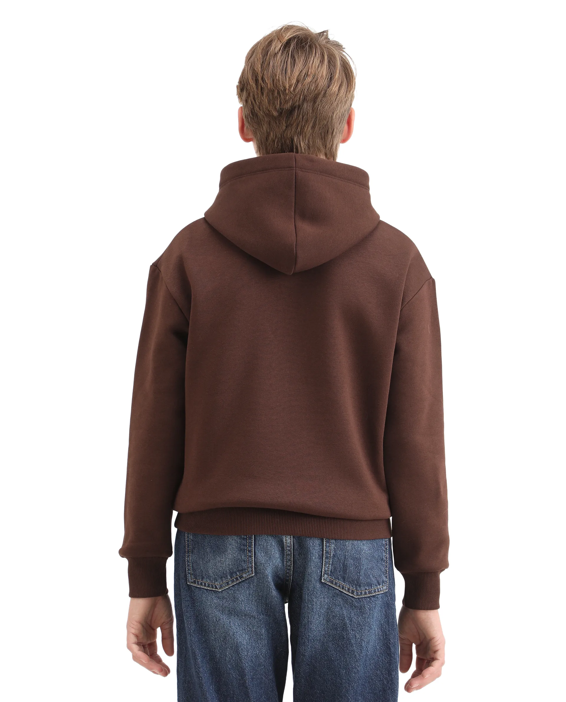 Rare Ones Kids Tito Dark Brown Cotton Blend Pull-On Closure Hd Print Full Sleeves Oversized Sweatshirt - Image 8