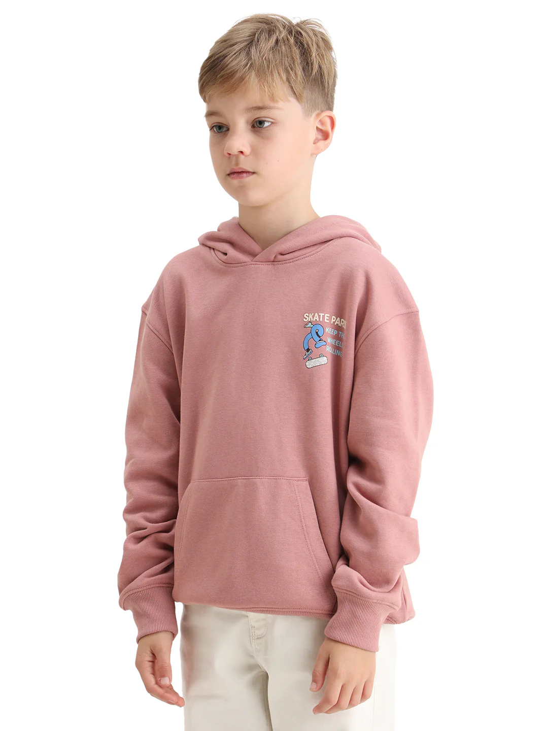 Rare Ones Kids Zaid Dusky Pink Cotton Blend Hd Print Oversized Sweatshirt - Image 2