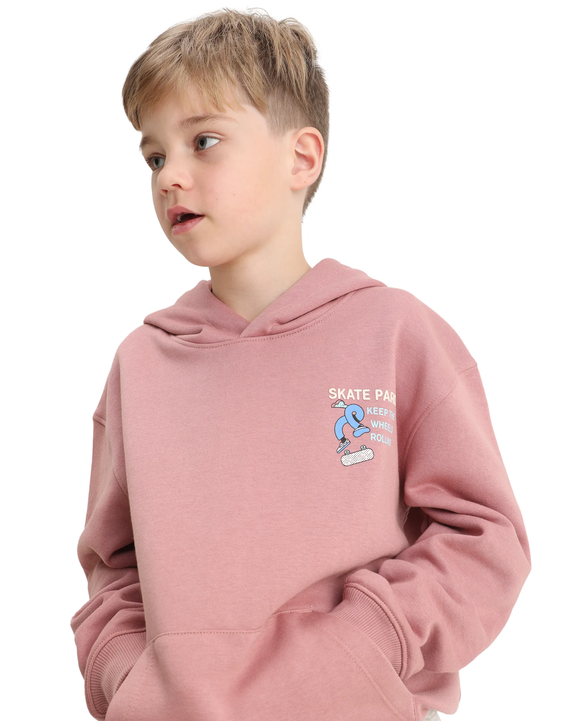Rare Ones Kids Zaid Dusky Pink Cotton Blend Hd Print Oversized Sweatshirt - Image 3