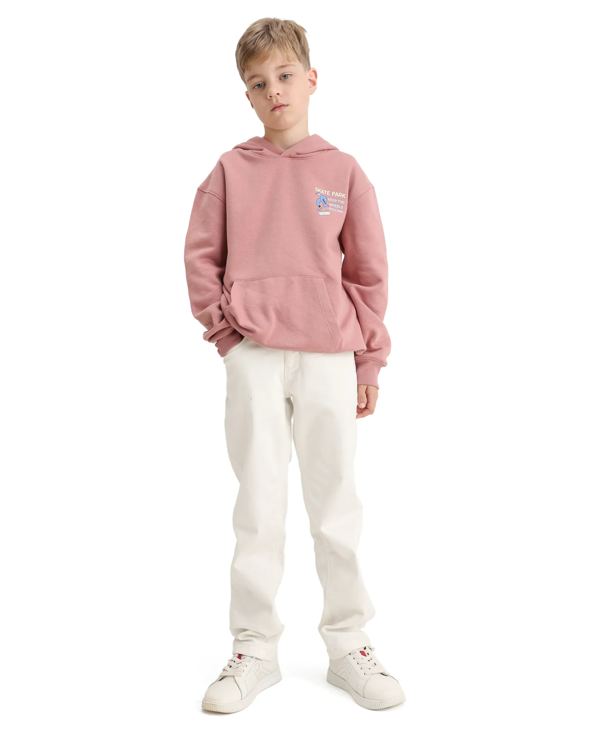 Rare Ones Kids Zaid Dusky Pink Cotton Blend Hd Print Oversized Sweatshirt - Image 4
