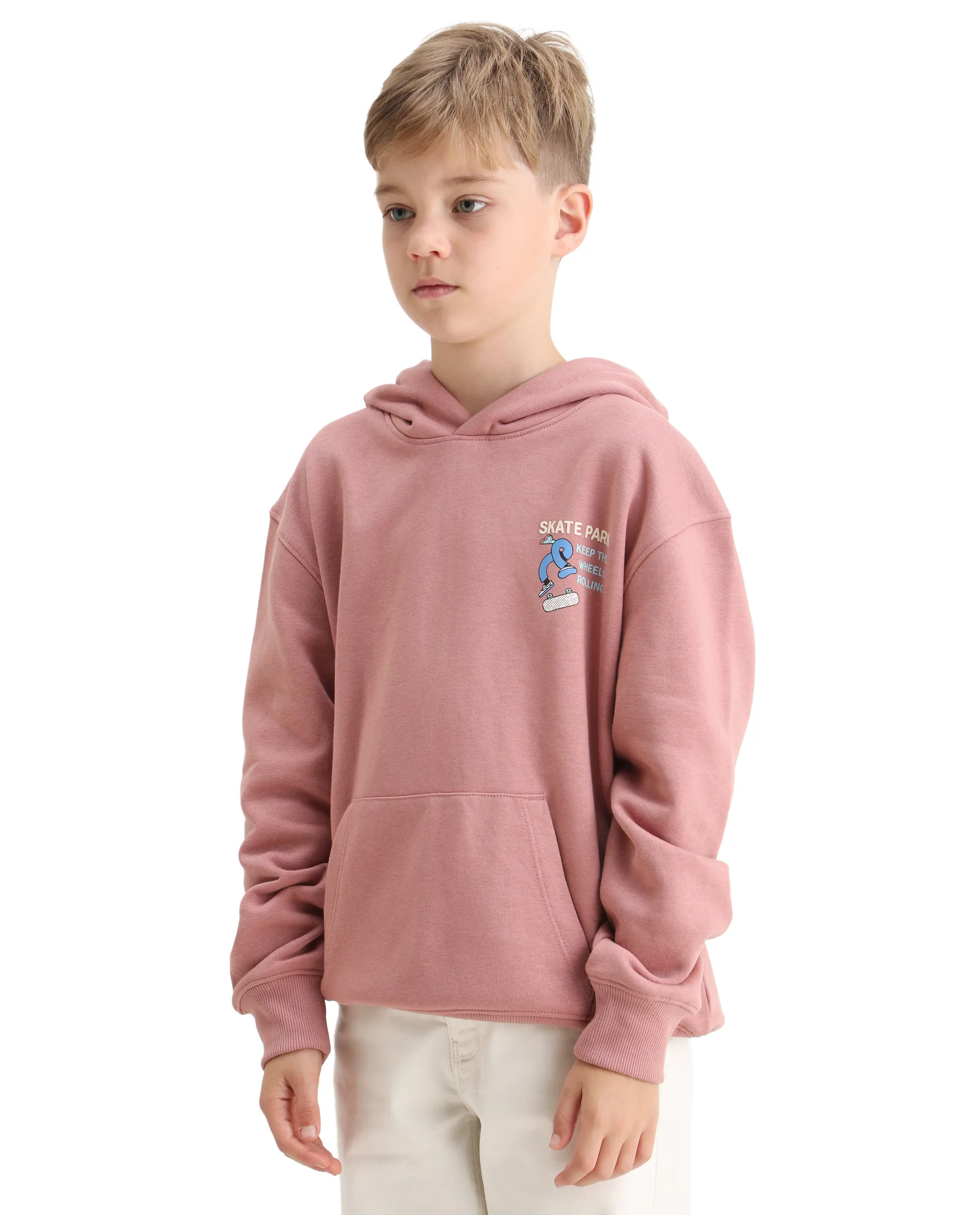 Rare Ones Kids Zaid Dusky Pink Cotton Blend Hd Print Oversized Sweatshirt - Image 6