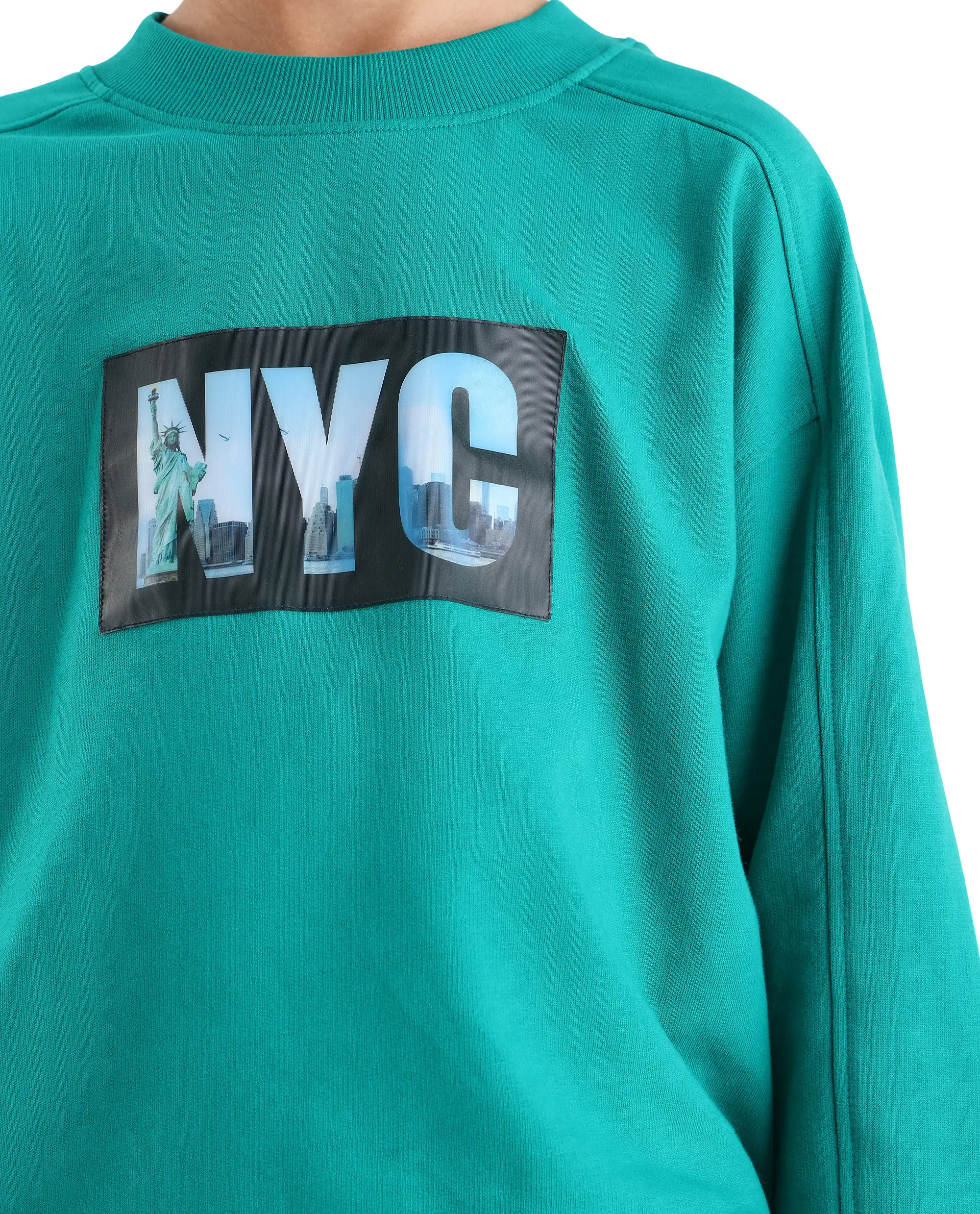 Rare Ones Kids Zayn Green Cotton Pull On Crew Neck Full Sleeves Fit Sweatshirt - Image 3