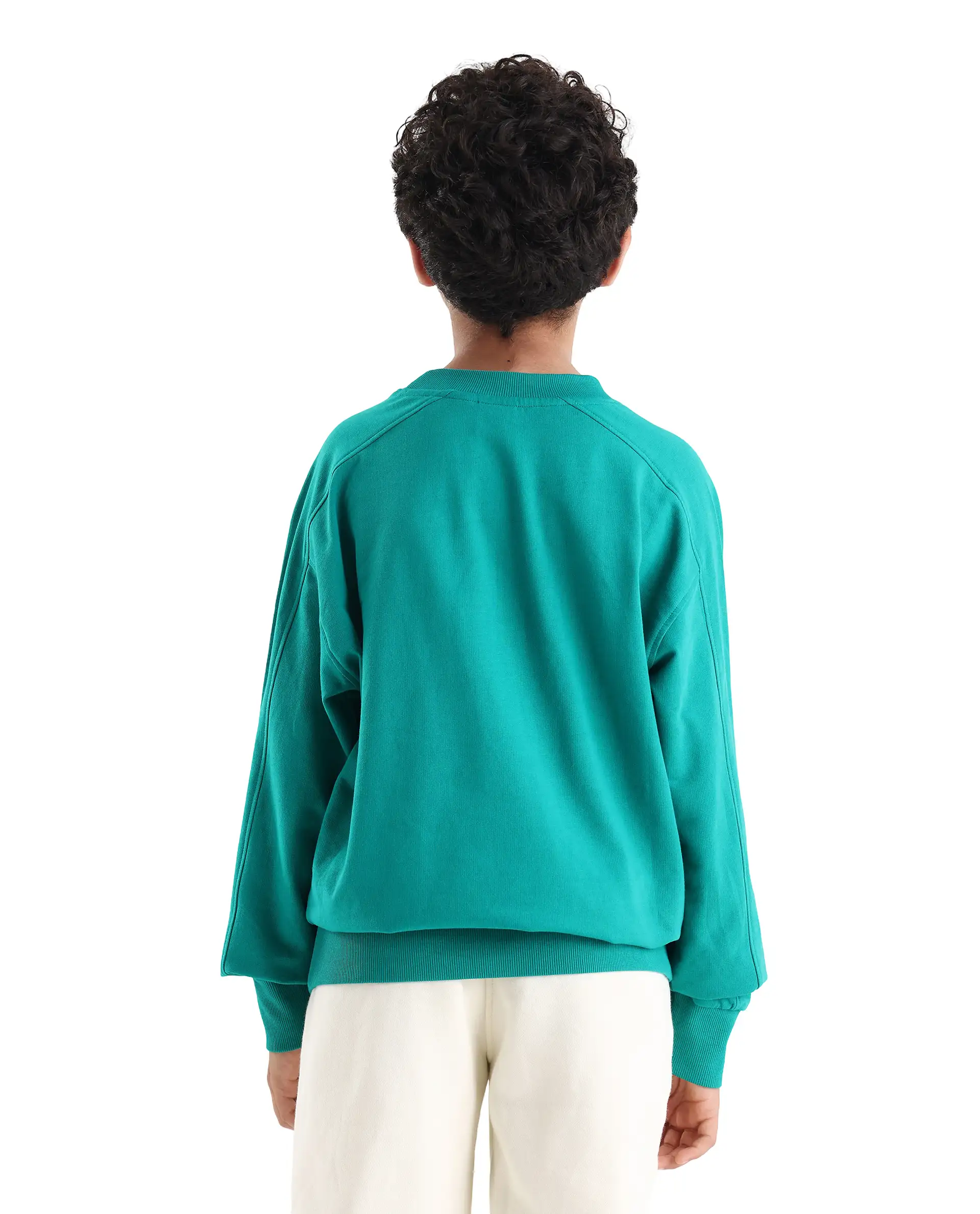 Rare Ones Kids Zayn Green Cotton Pull On Crew Neck Full Sleeves Fit Sweatshirt - Image 6
