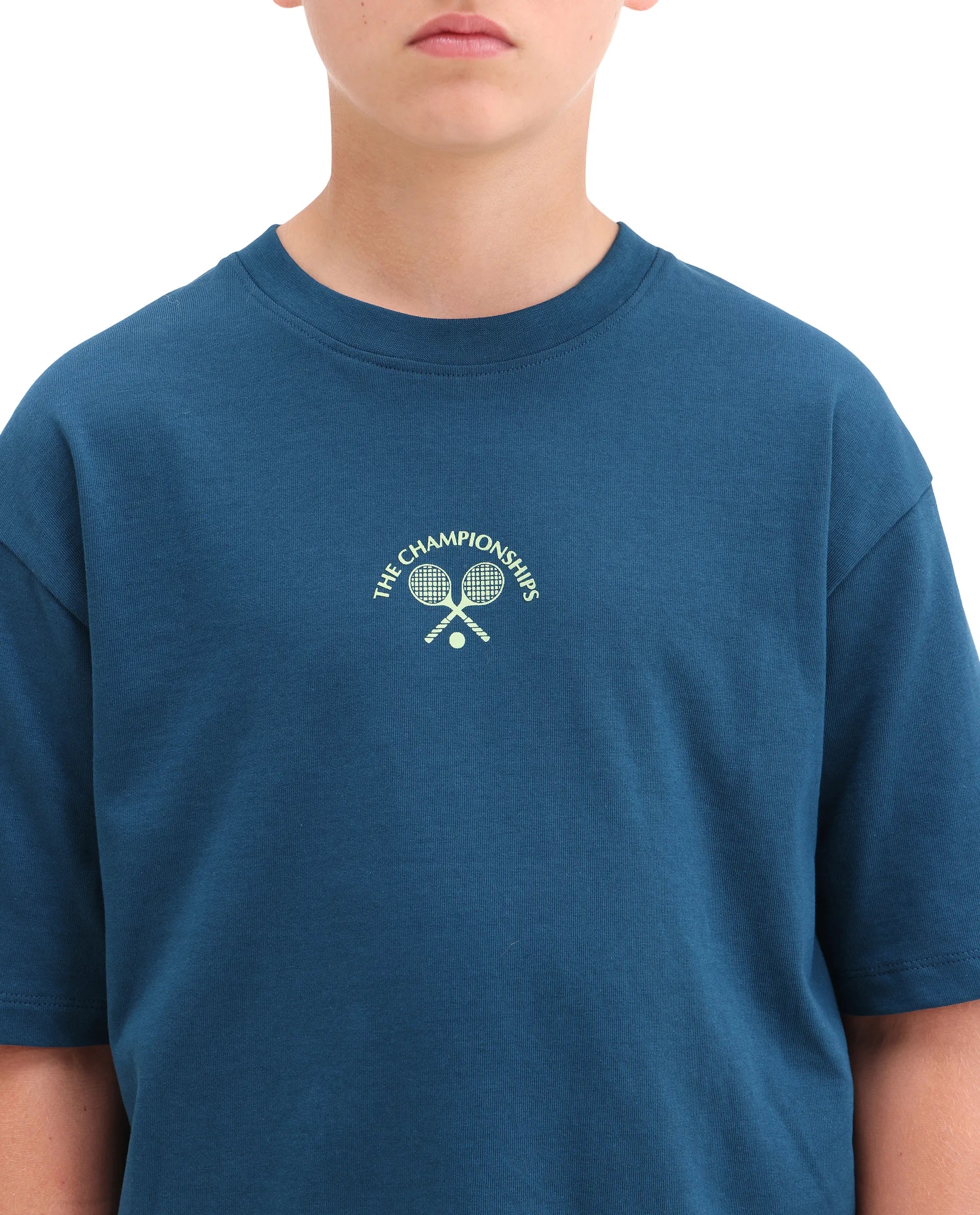 Rare Ones Kids Alca Dark Teal Cotton Pull-On Closure Hd Print Oversized Fit T-Shirt - Image 4