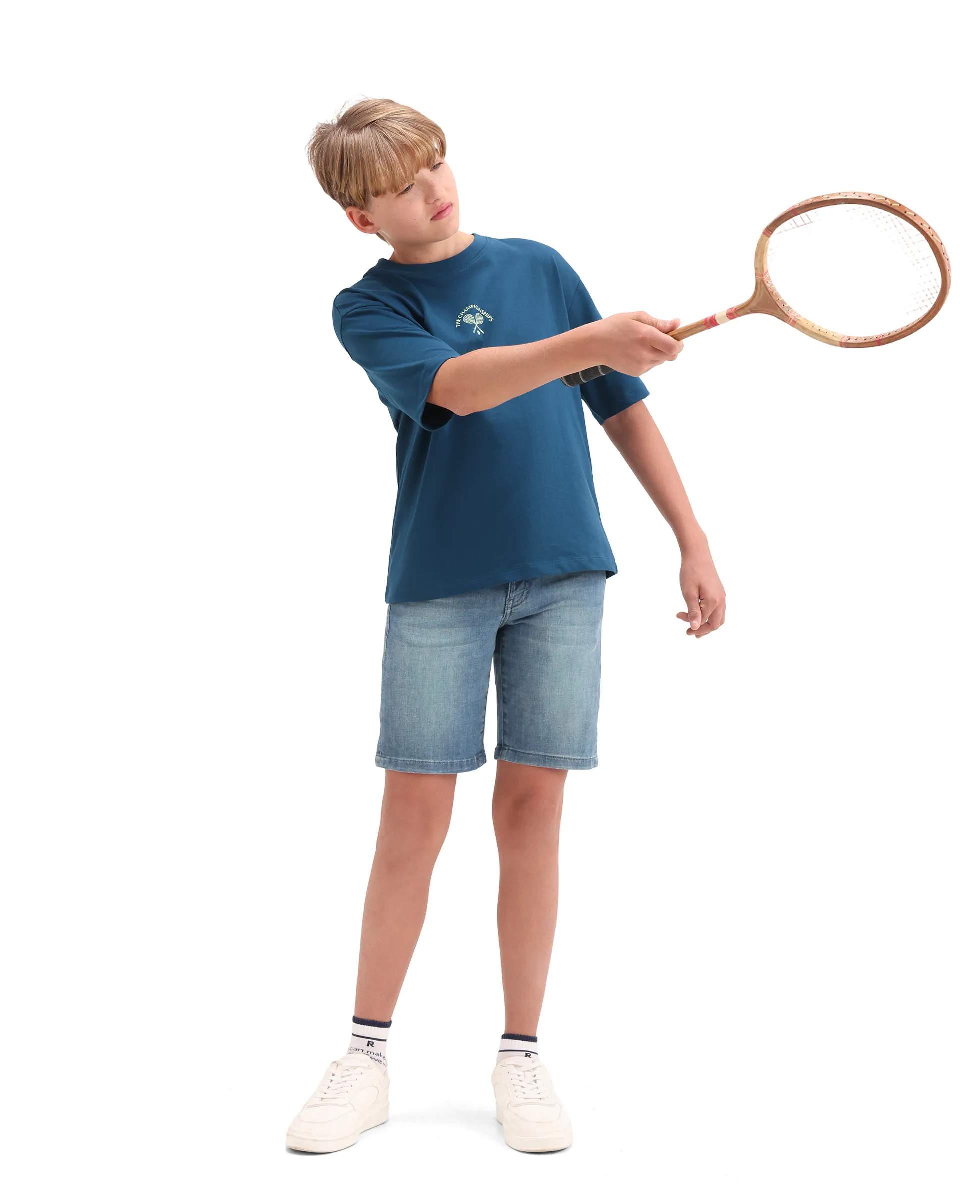 Rare Ones Kids Alca Dark Teal Cotton Pull-On Closure Hd Print Oversized Fit T-Shirt - Image 5
