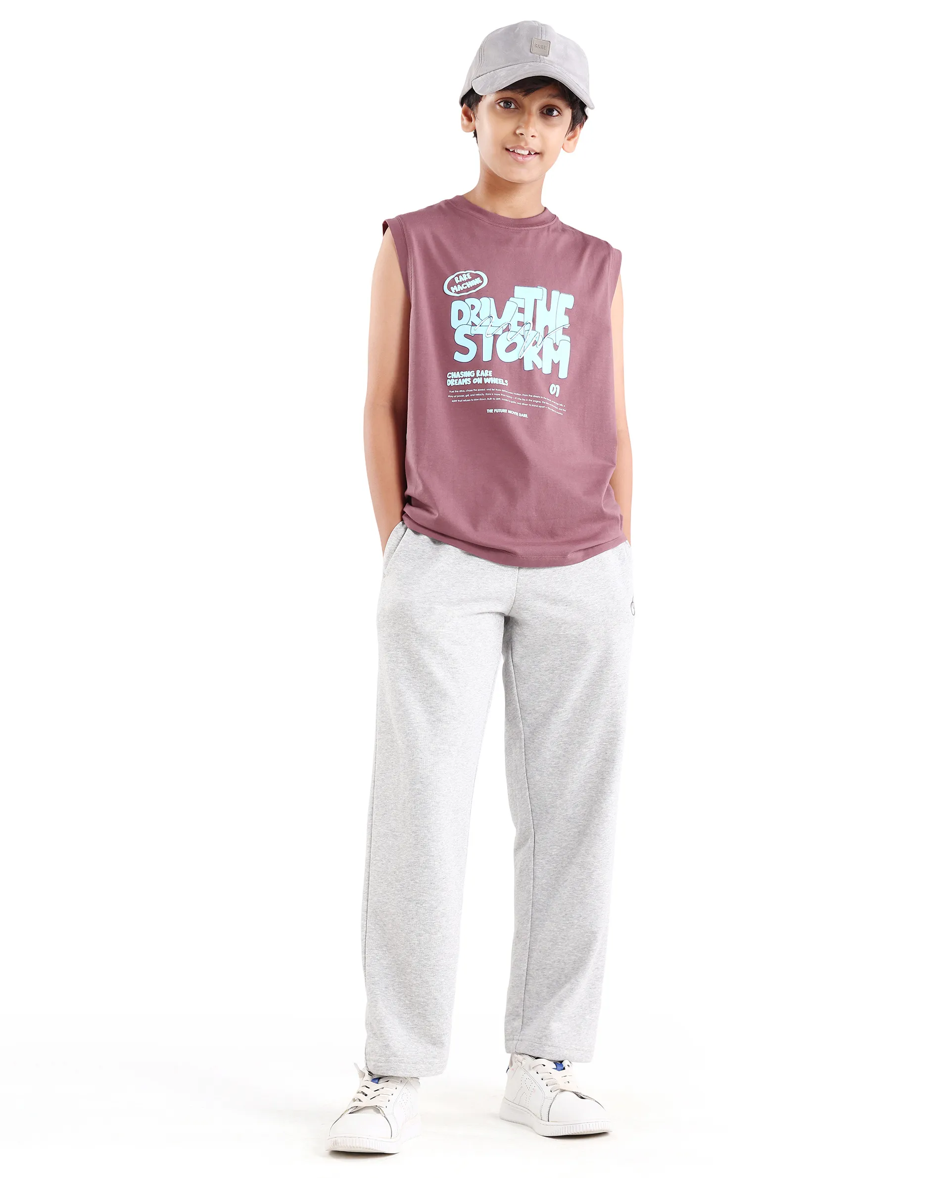 Rare Ones Kids Aloha Dusky Pink Cotton Blend Fabric Pull-On Closure Regular Fit T-Shirt - Image 2