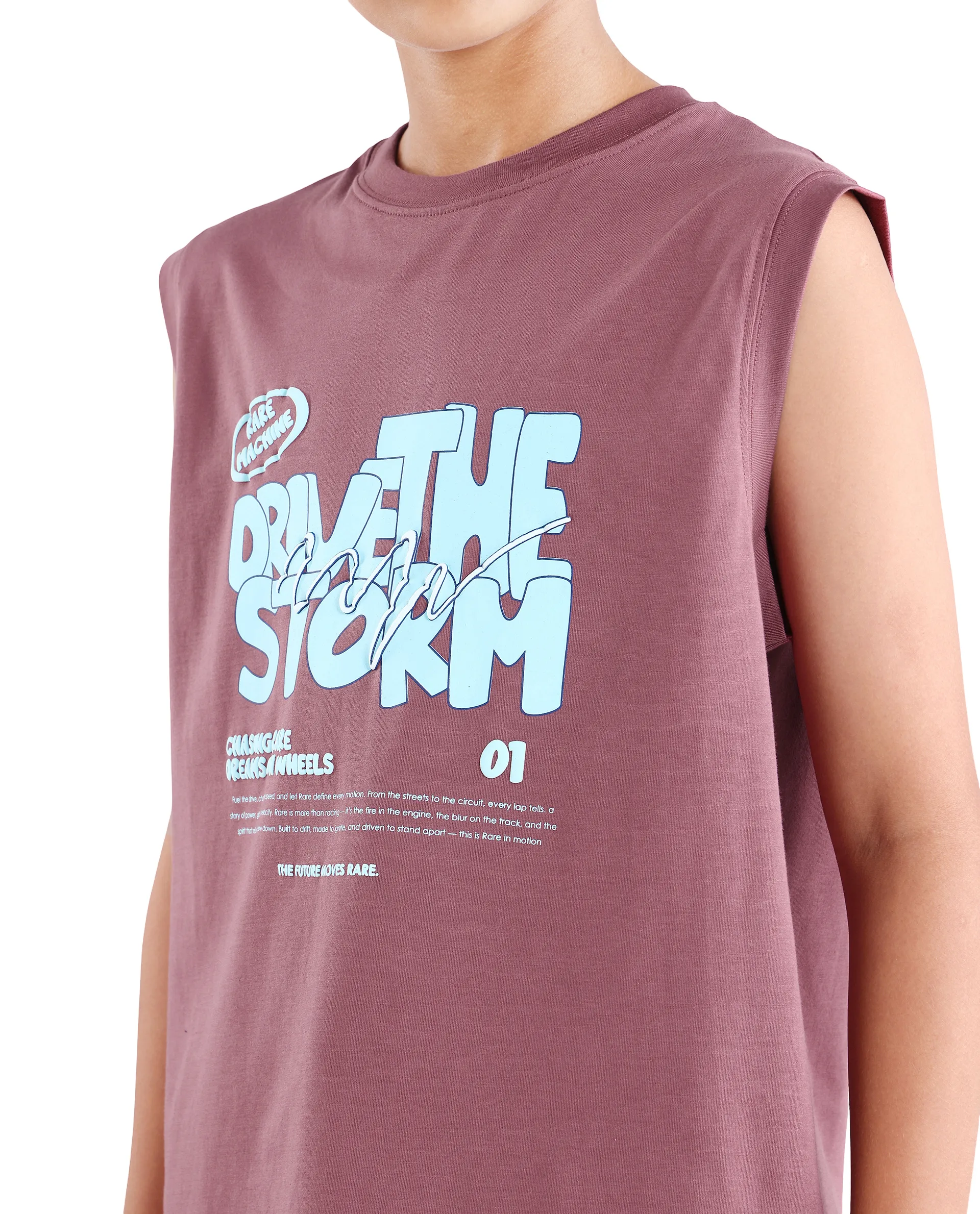 Rare Ones Kids Aloha Dusky Pink Cotton Blend Fabric Pull-On Closure Regular Fit T-Shirt - Image 4