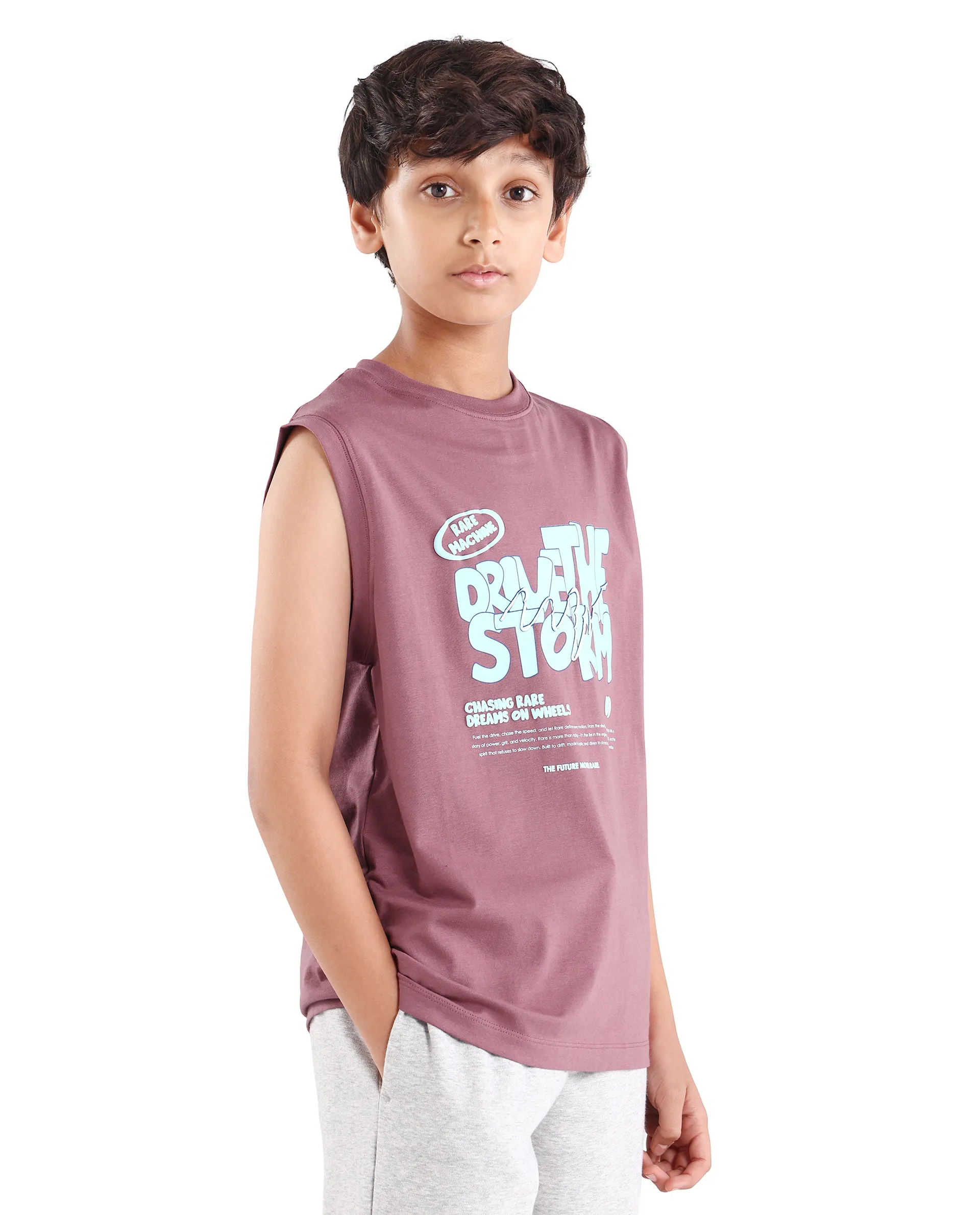 Rare Ones Kids Aloha Dusky Pink Cotton Blend Fabric Pull-On Closure Regular Fit T-Shirt - Image 6