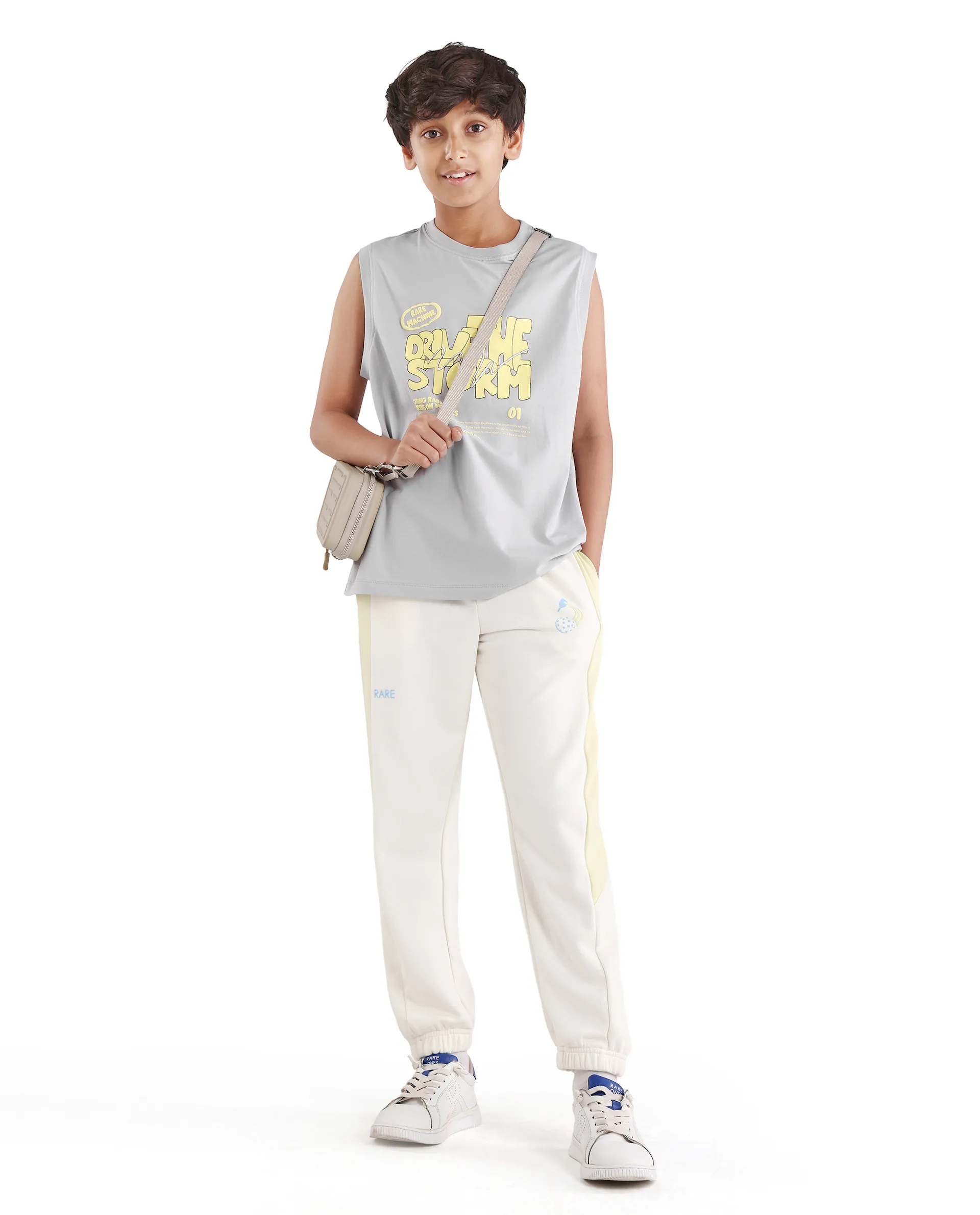 Rare Ones Kids Aloha Grey Cotton Blend Fabric Pull-On Closure Regular Fit T-Shirt - Image 2