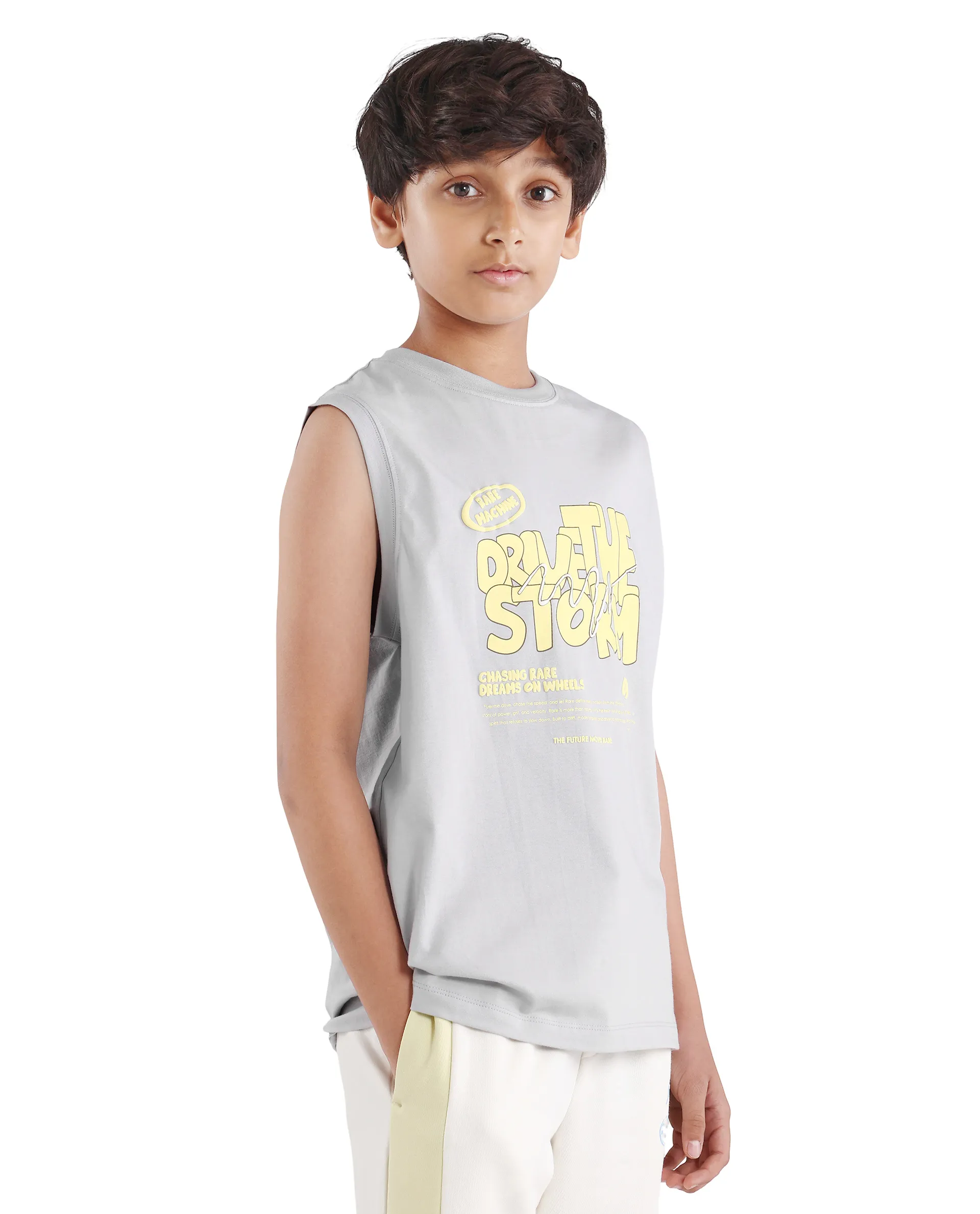 Rare Ones Kids Aloha Grey Cotton Blend Fabric Pull-On Closure Regular Fit T-Shirt - Image 6