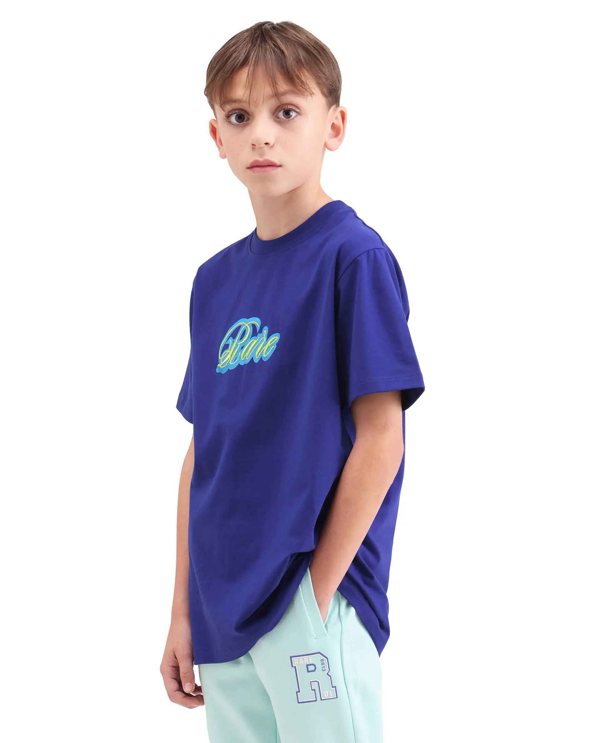 Rare Ones Kids Anton Dark Blue Cotton Blend Fabric Pull-On Closure Graphic Print Regular Fit T-Shirt - Image 5